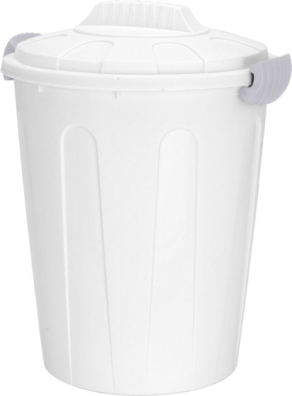 Spetebo Mülleimer Universal Kunststoff Maxitonne 23 Liter - weiß, Allzweck Tonne mit feststellbarem Deckel