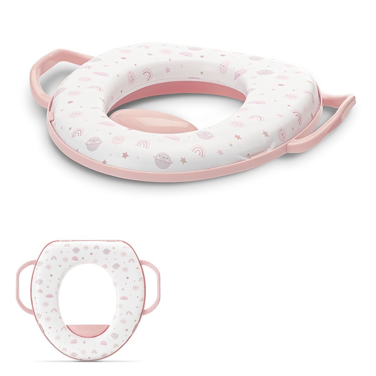 Lorelli Baby-Toilettensitz Toilettensitz mit Handgriff, 6 cm, weich gepolstert Spritzschutz aus Kunststoff