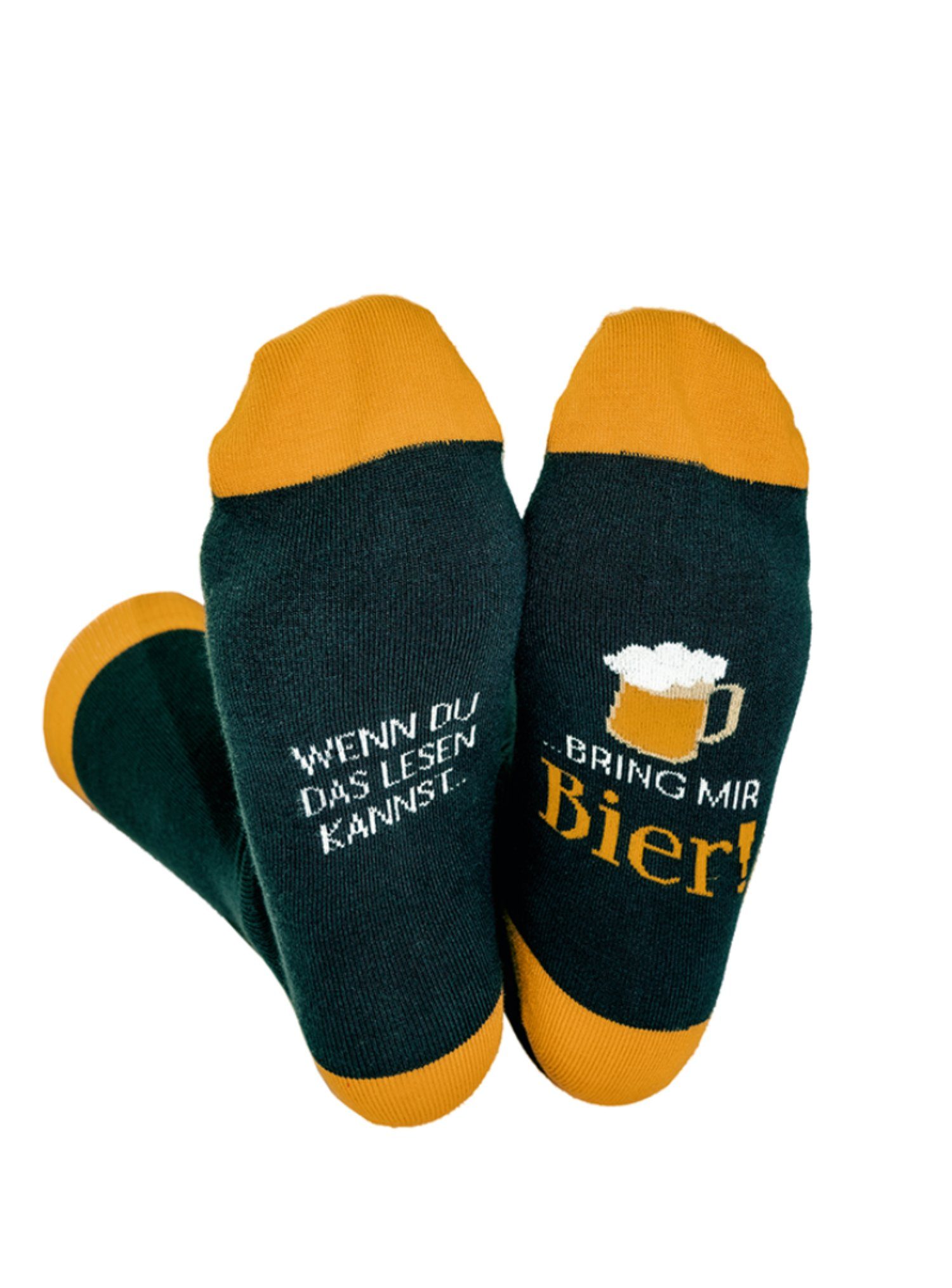 Grafik Werkstatt Socken Coole Socke mit Spruch Bring mir Bier Grösse
