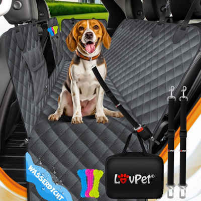 Lovpet Tier-Autoschondecke, 2in1 Hundedecke für Auto Rückbank & Kofferraum mit Seitenschutz