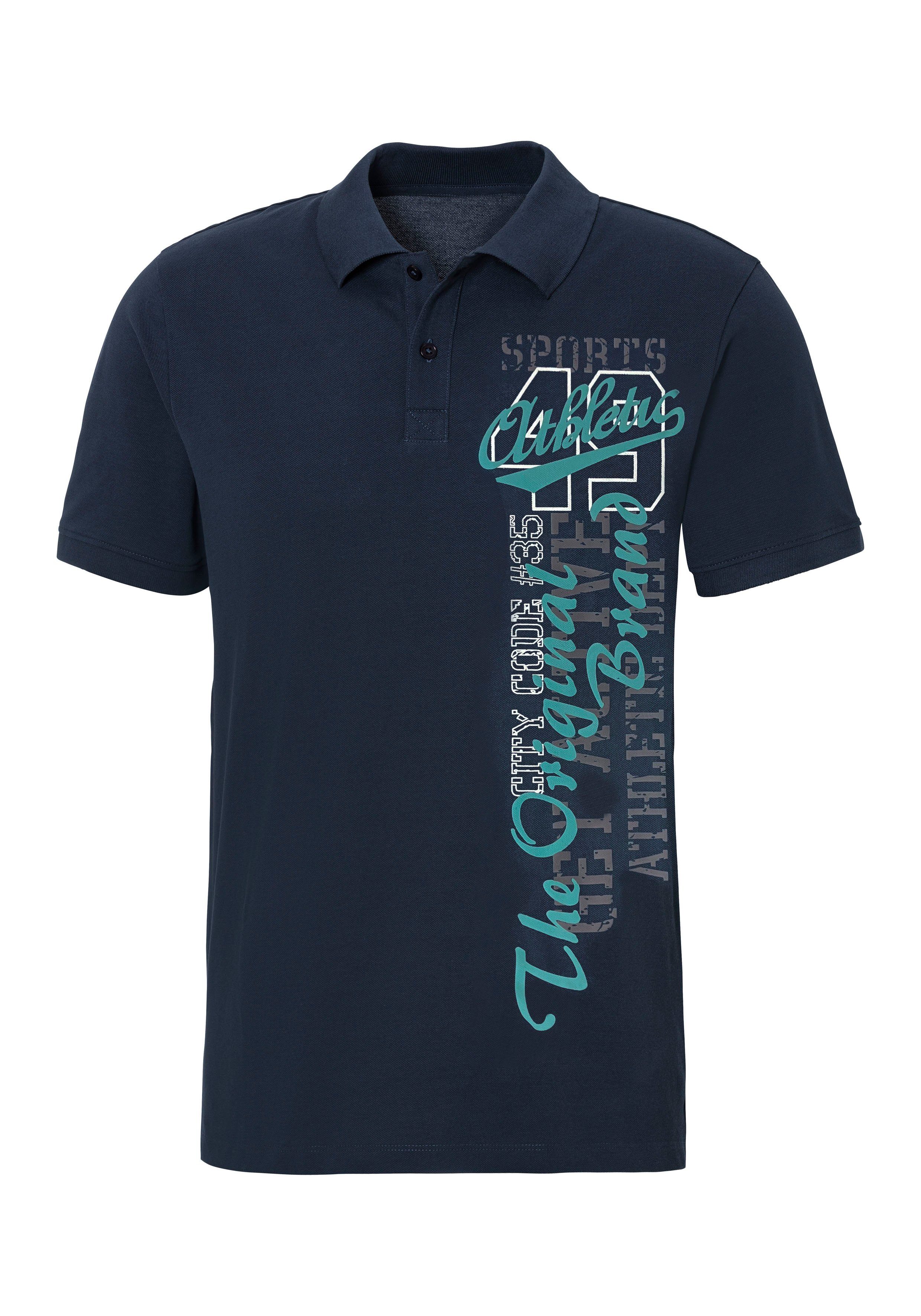 John Devin Poloshirt mit großem Druck vorn aus Baumwoll-Piqué – Bild 2 von 5