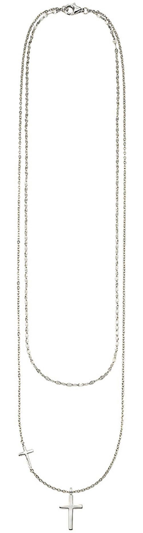 Aniston JEWELRY & WATCHES Kette mit Anhänger Schmuck Geschenk Silber 925 Layerkette mit Kreuzanhänger