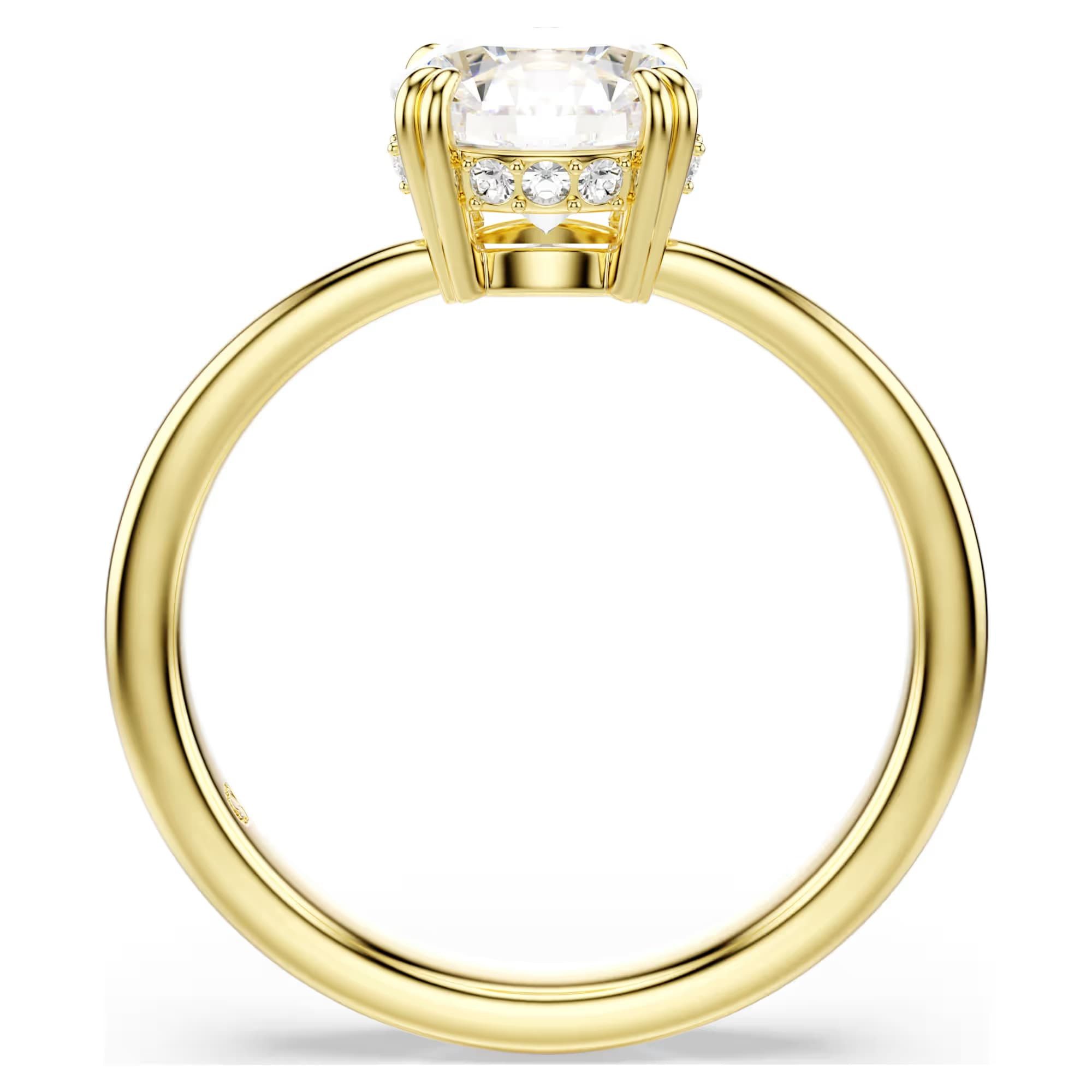 Swarovski Solitärring Swarovski Stilla Attract Cocktailring 5723332 Goldplattiert, Größe 58 (kein Set, 1-tlg)
