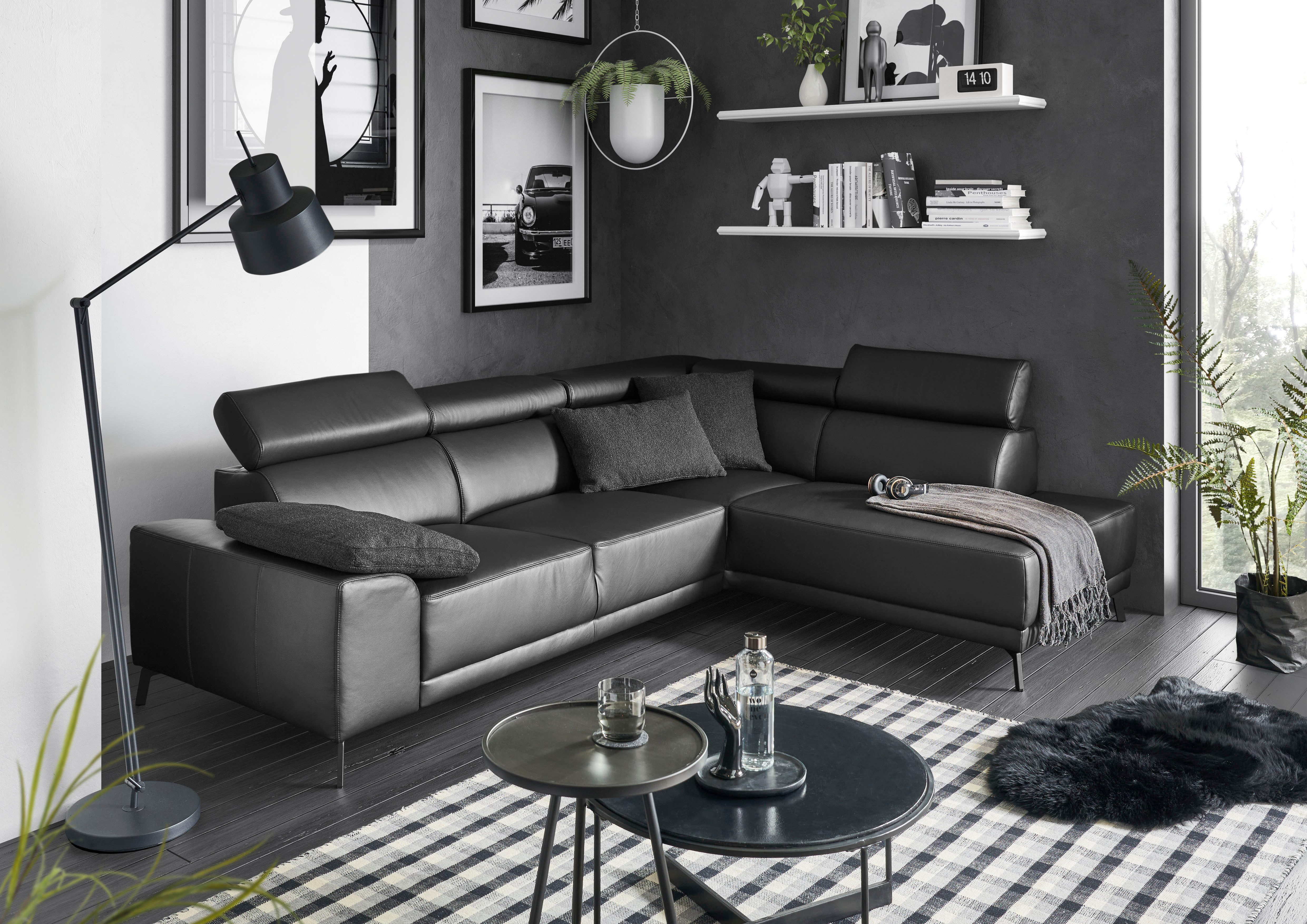 3C Candy Ecksofa Greve modern und bequem, inkl. manueller Kopfteilverstellung, L-Form, wahlweise mit motorischem Sitzvorzug