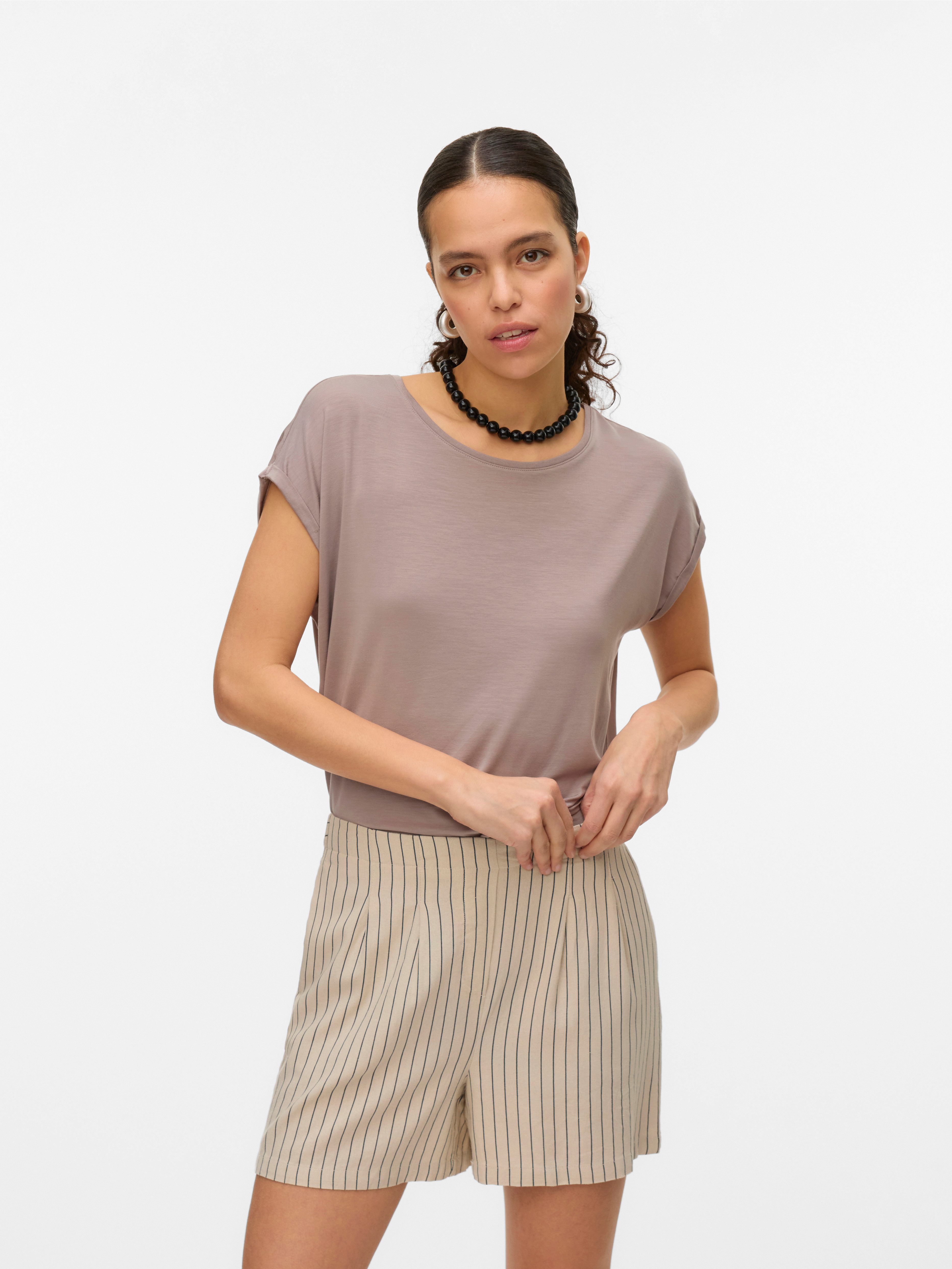 Vero Moda Rundhalsshirt VMAVA PLAIN SS TOP GAJRS NOOS günstig online kaufen