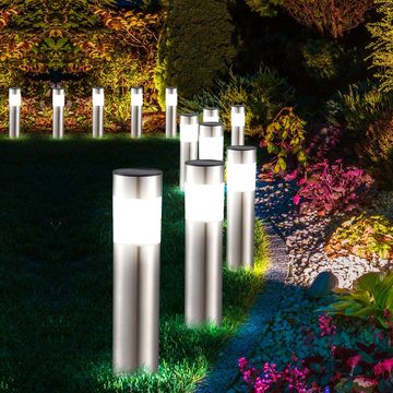 Globo LED Gartenleuchte, LED-Leuchtmittel fest verbaut, 8er Set LED Solar Steck Leuchten Garten Weg Außen Beleuchtung IP44
