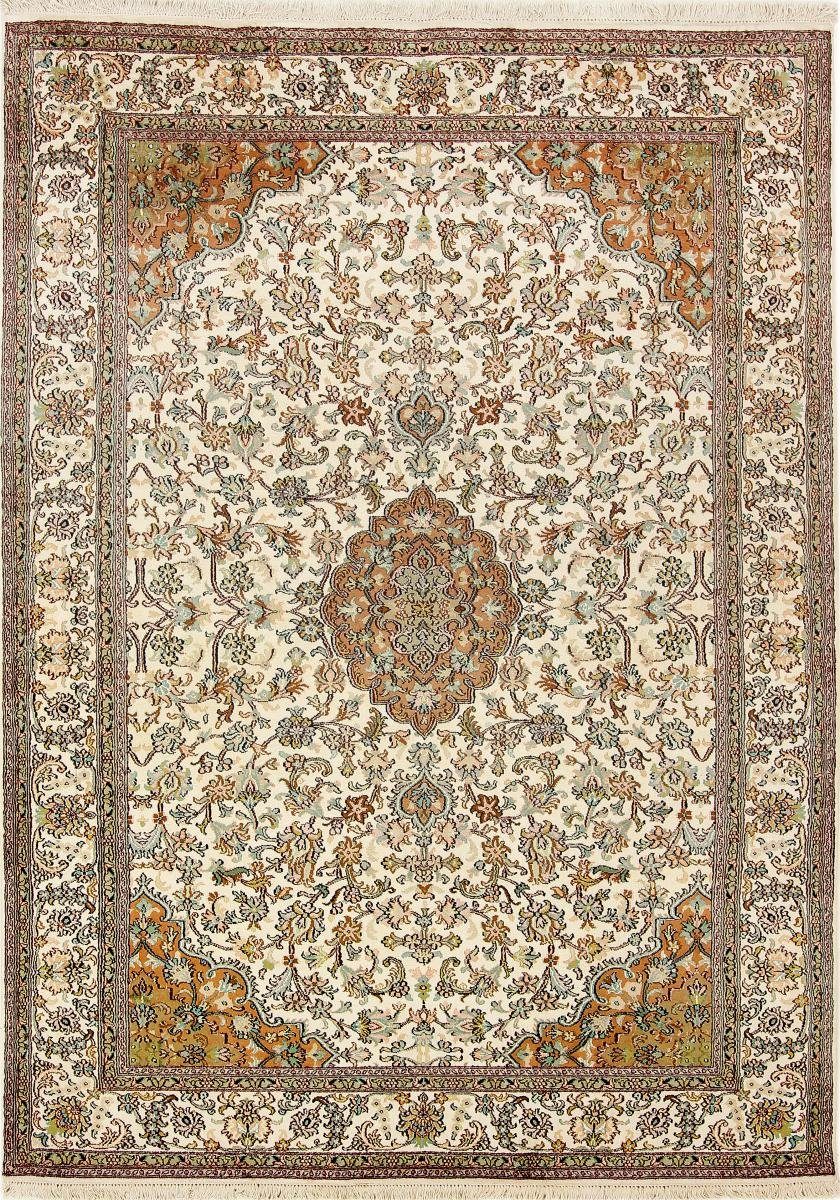 Seidenteppich Kaschmir Trading, Nain Handgeknüpfter 154x216 Höhe: rechteckig, Orientteppich, Seide mm 4