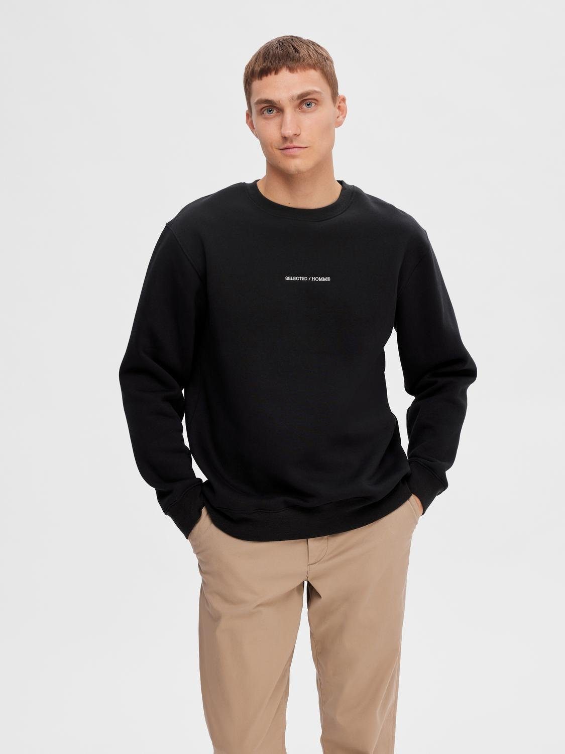 SELECTED HOMME Sweatshirt SLHHANKIE LOGO CREW NECK SWEAT NOOS