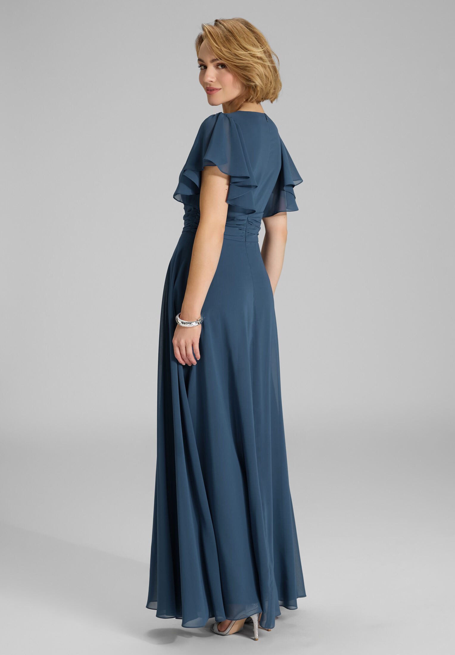 SWING Jumpsuit - Chiffon Jumpsuit mit Überrock und Volantärmeln Oberteil in günstig online kaufen