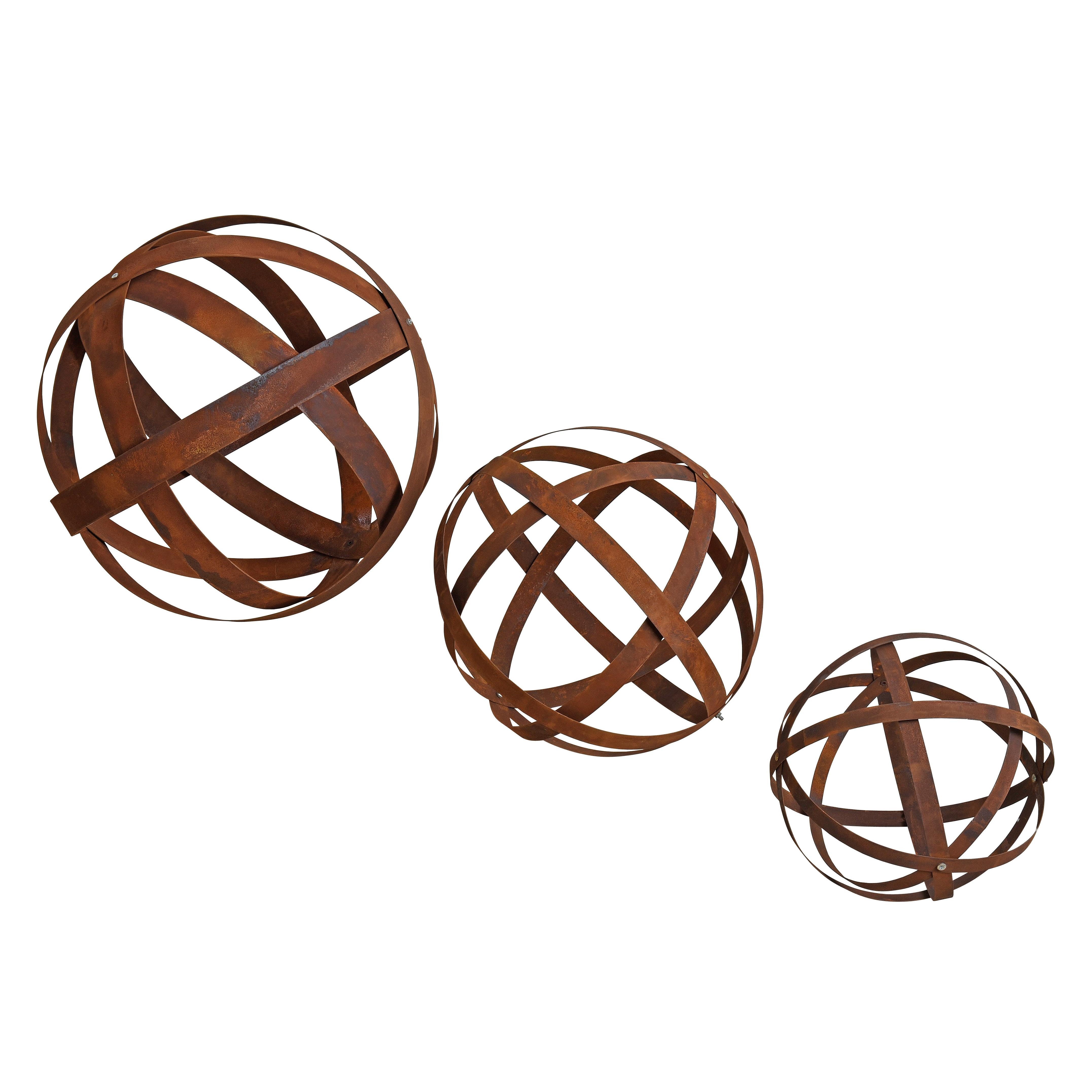 ESTEXO Dekokugel Gartenkugel Edelrost 3er Set Kugel Gartendeko Rost 30 - 50 cm Eisen – Bild 4 von 5