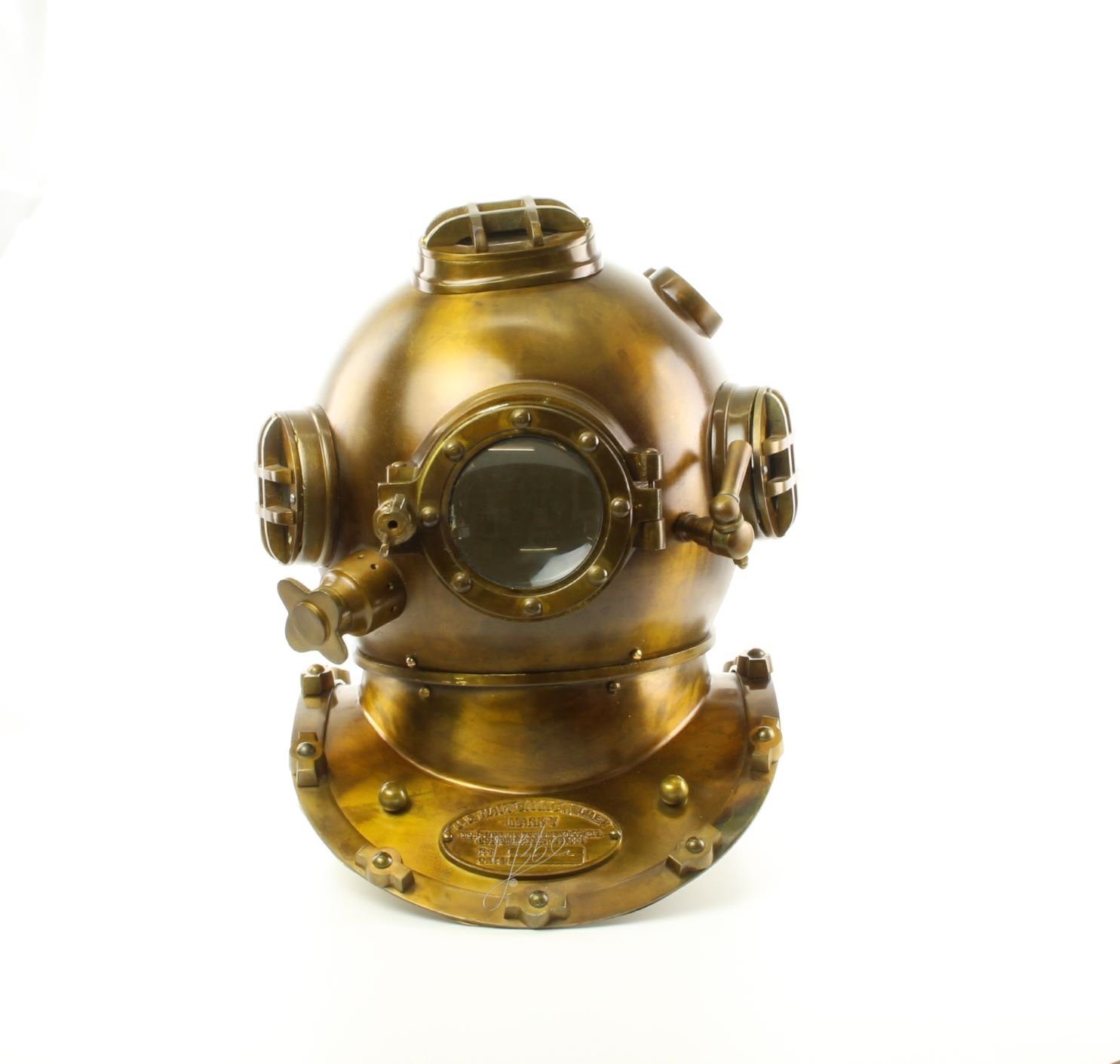 Taucherhelm Deko Taucherhelm Maritim Gold Antik-Stil 43,6x43,8 cm