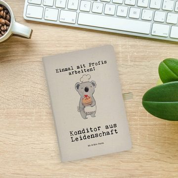 Mr. & Mrs. Panda Notizbuch Konditor Leidenschaft - Transparent - Geschenk, Mitarbeiter, Patissie Mr. & Mrs. Panda, Personalisierbar