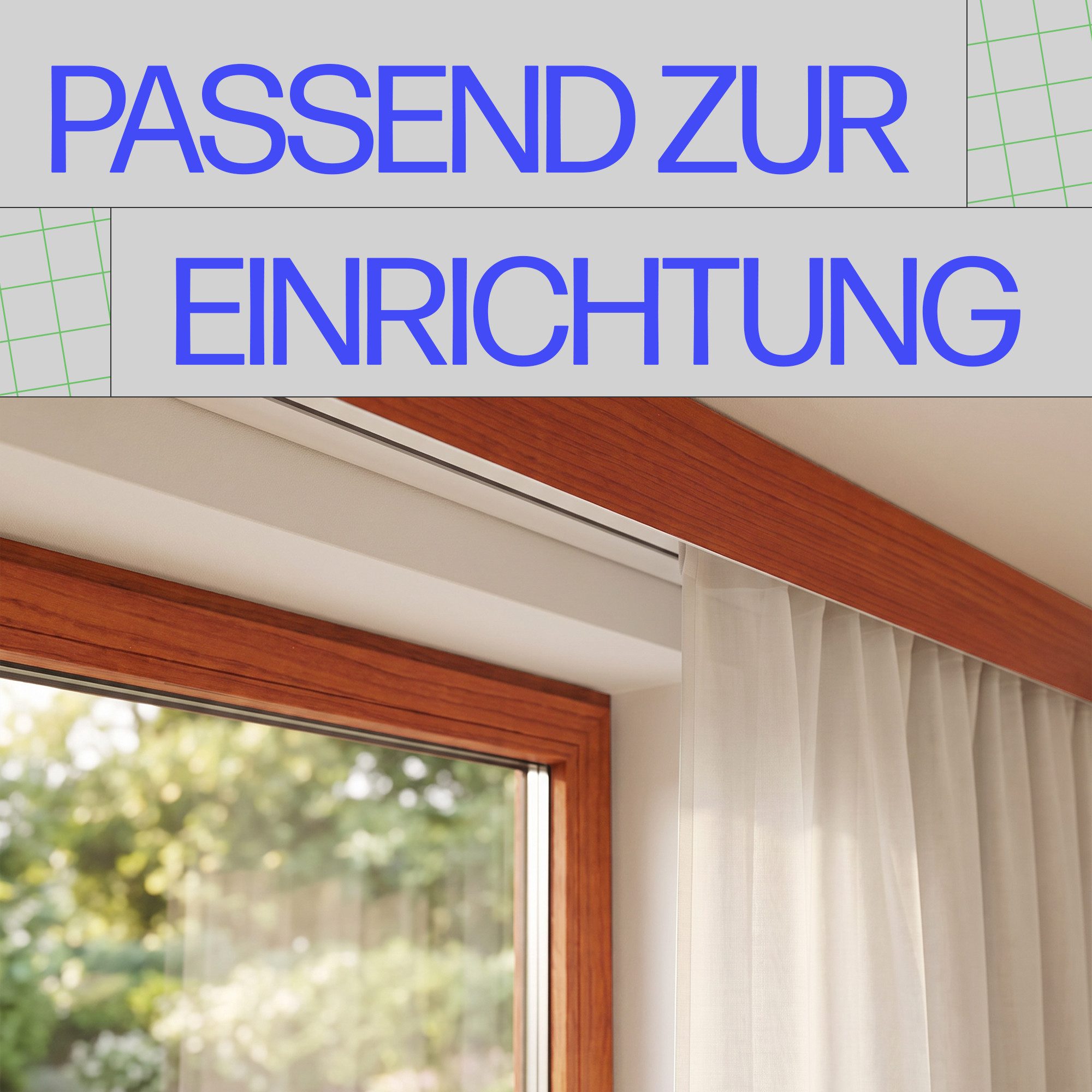 Bestlivings Gardinenschiene Blende für eine saubere Fensteroptik, geklemmt, Kunststoff, viele Farben & Holzoptiken, 5cm hoch, robust und flexibel, kürzbar