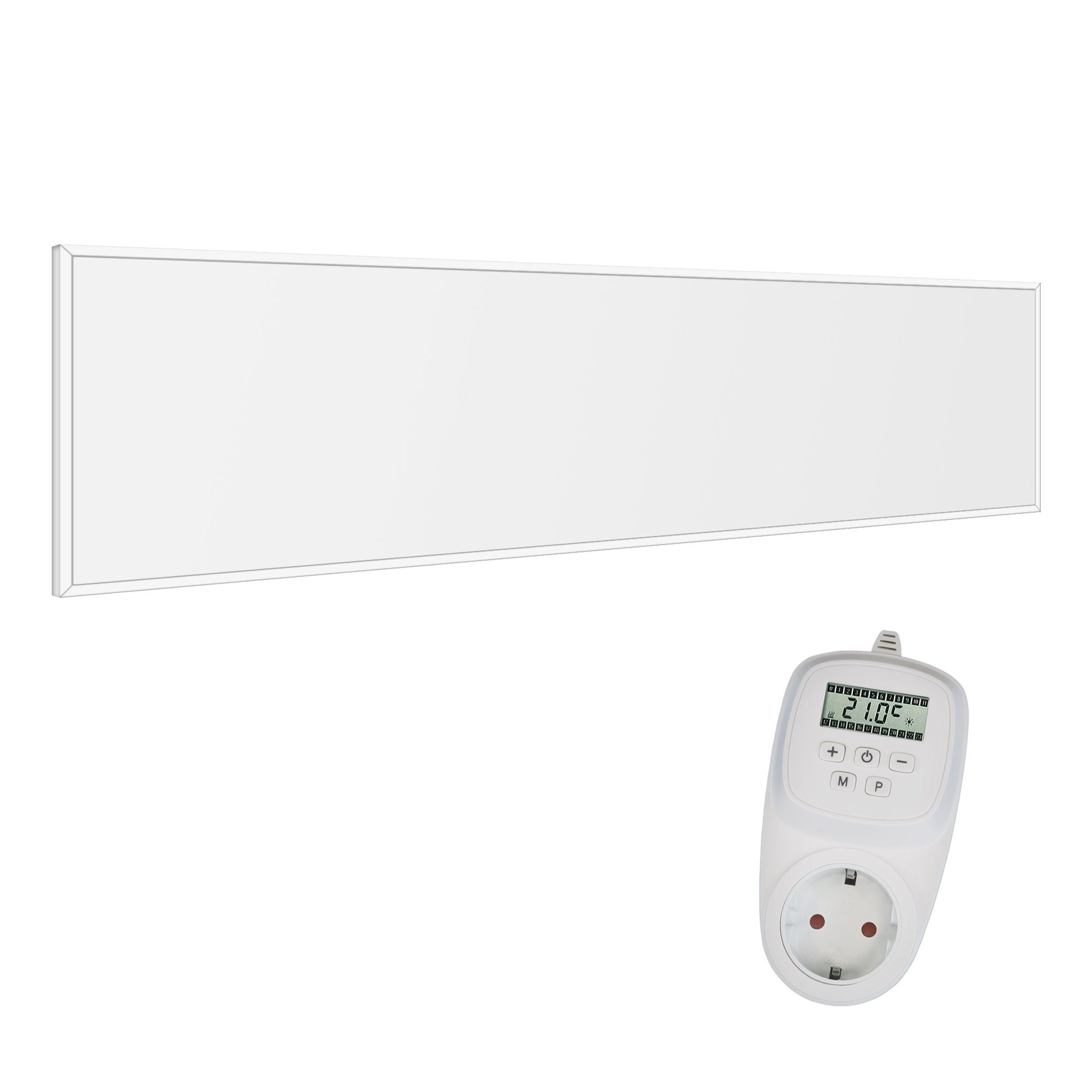 VIESTA Paneelheizkörper CF360 Infrarotheizung 120x30cm Heizpaneel Weiß + Watt Technologie) 120x30 - - Carbon Viesta heating Heizkörper ultraflache Heizung panel (neueste CF360 Crystal Viesta 360 + Wandheizung TH12 TH12, Decken Thermostat