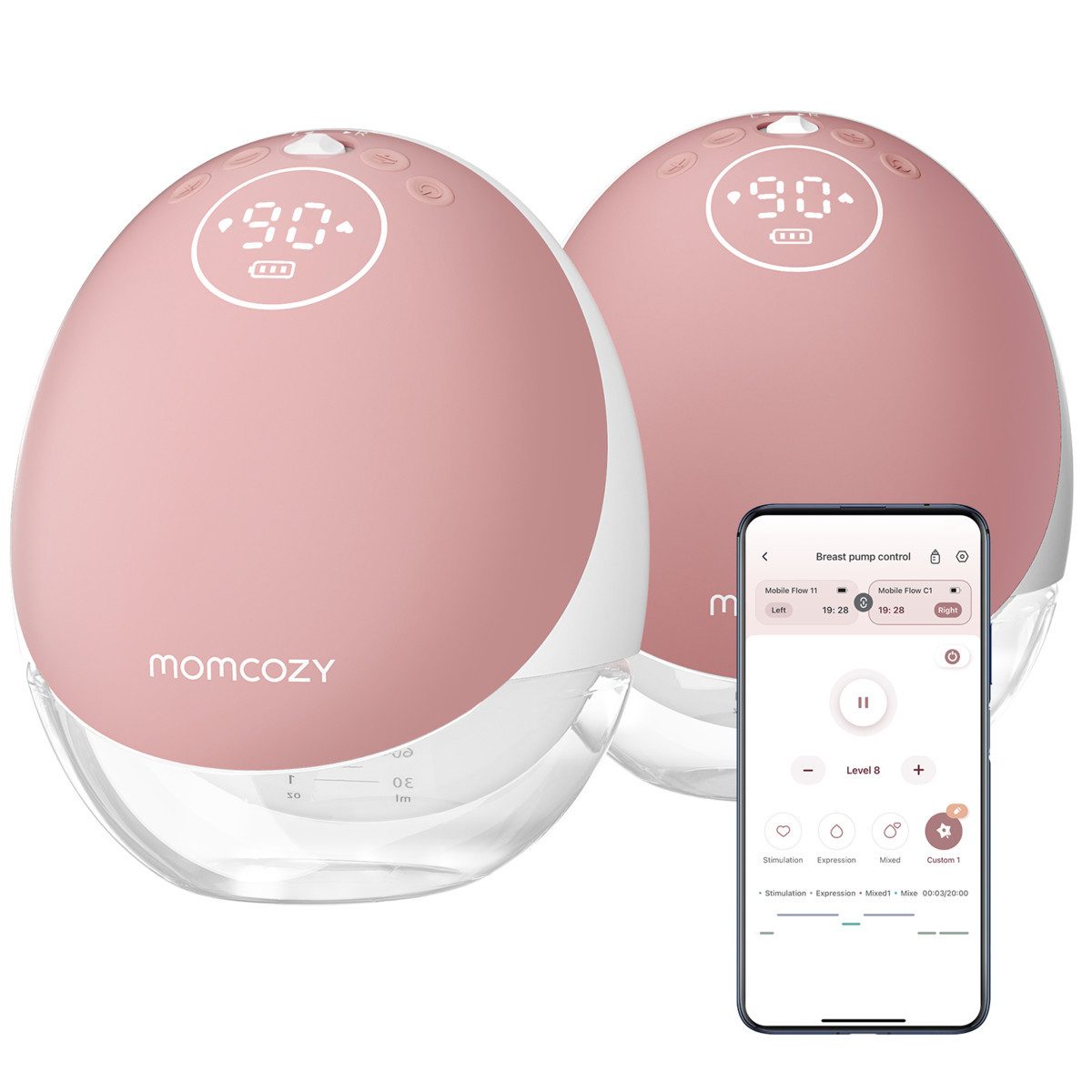 Momcozy Elektrische Milchpumpe M9 Mobile Breast Pump, 2-tlg.