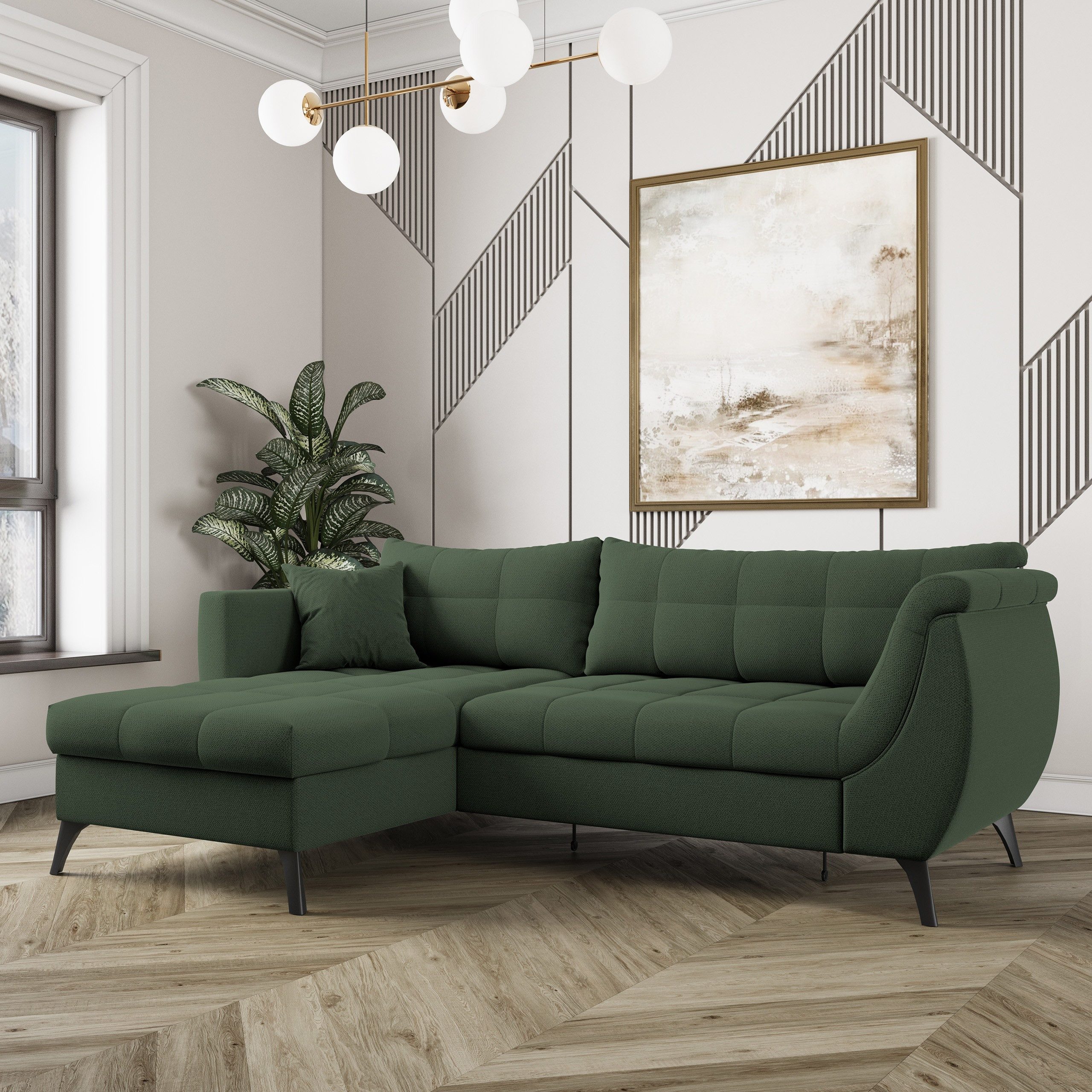 Masseno Ecksofa MOLLIS mit Schlaffunktion L-Form, Sofa mit Bettkasten