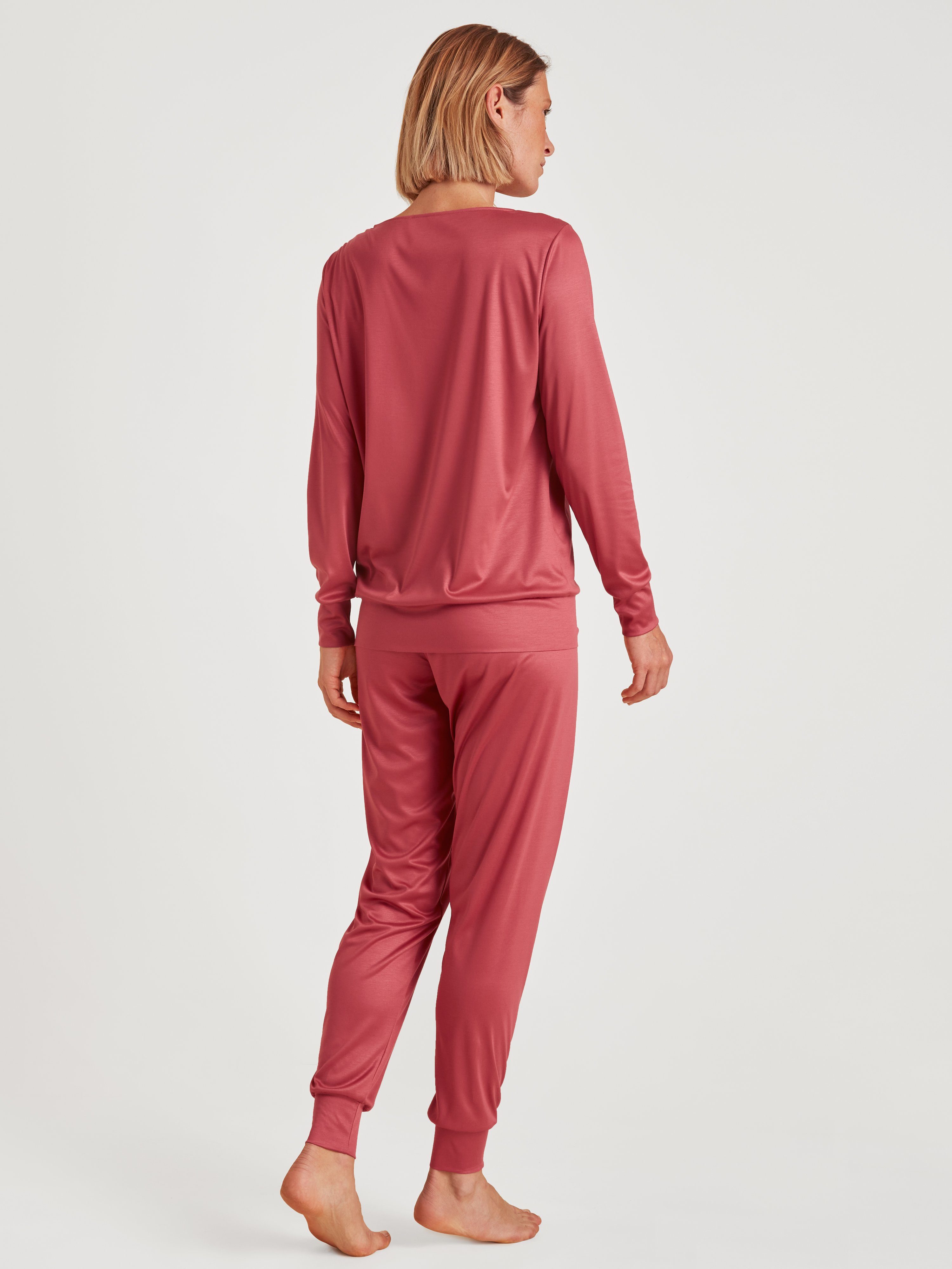 CALIDA Pyjama Calida Damen tlg., red Bündchenpyjama 1 (1 43254 Stück) 1 pomegranate Stück