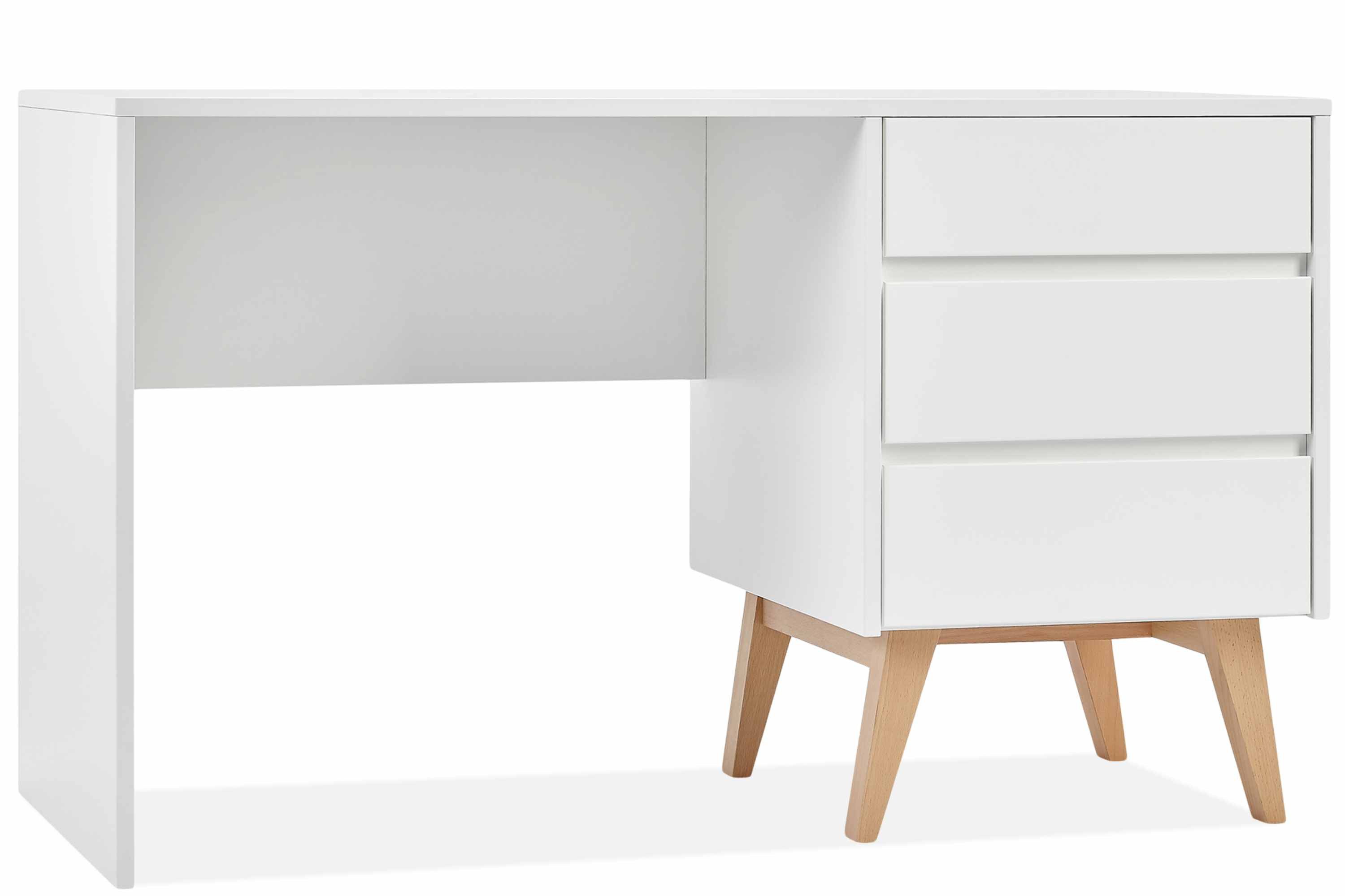 KONSIMO® Kinderschreibtisch DAMBI Schreibtisch, beidseitig, hergestellt in der EU, Soft-Close-Funktion, mit 3-Schubladen, Massive Buchenholzbeine