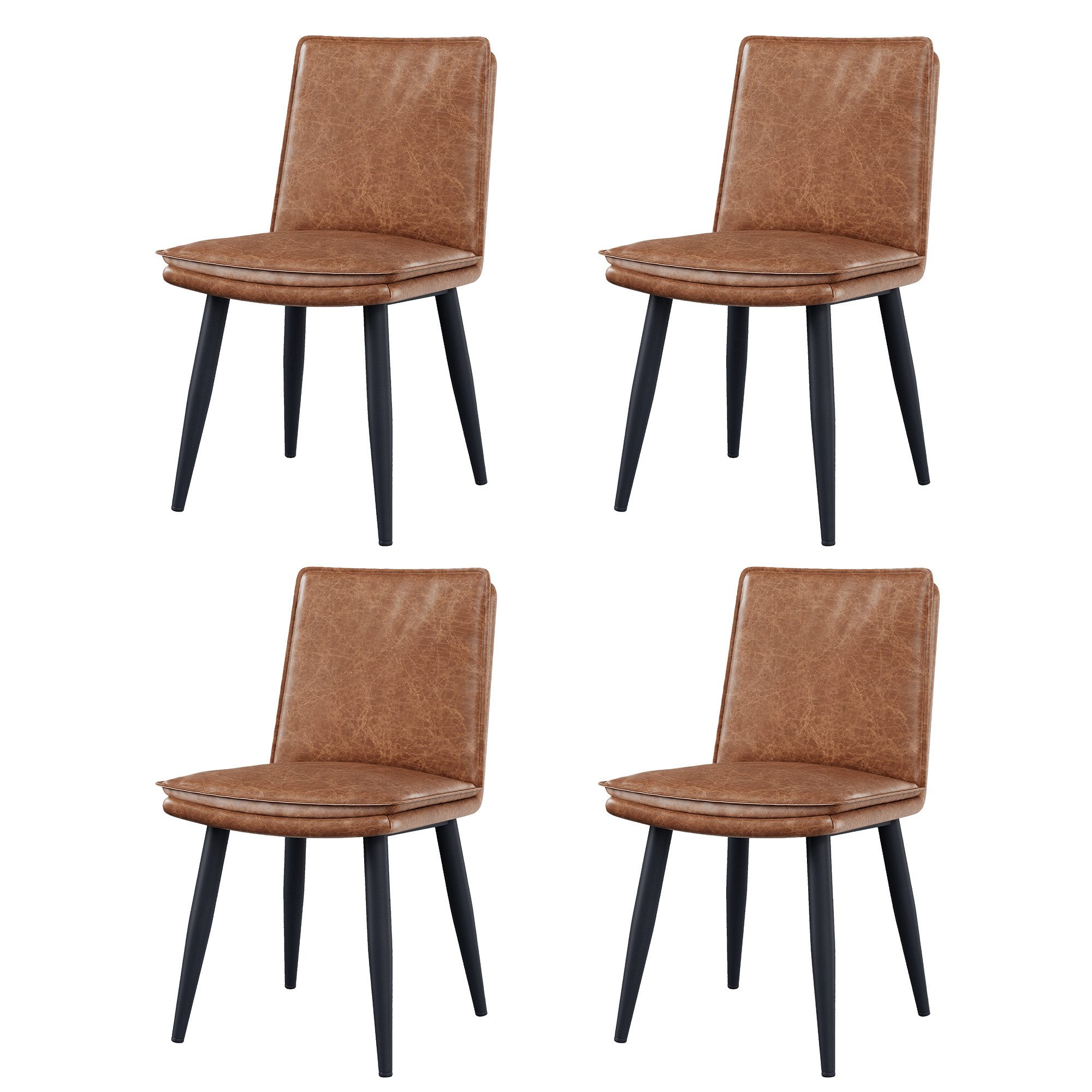 Flieks Esszimmerstuhl PU-Leder (Set, 4 St), 4er Set Polsterstühle Küchenstu günstig online kaufen