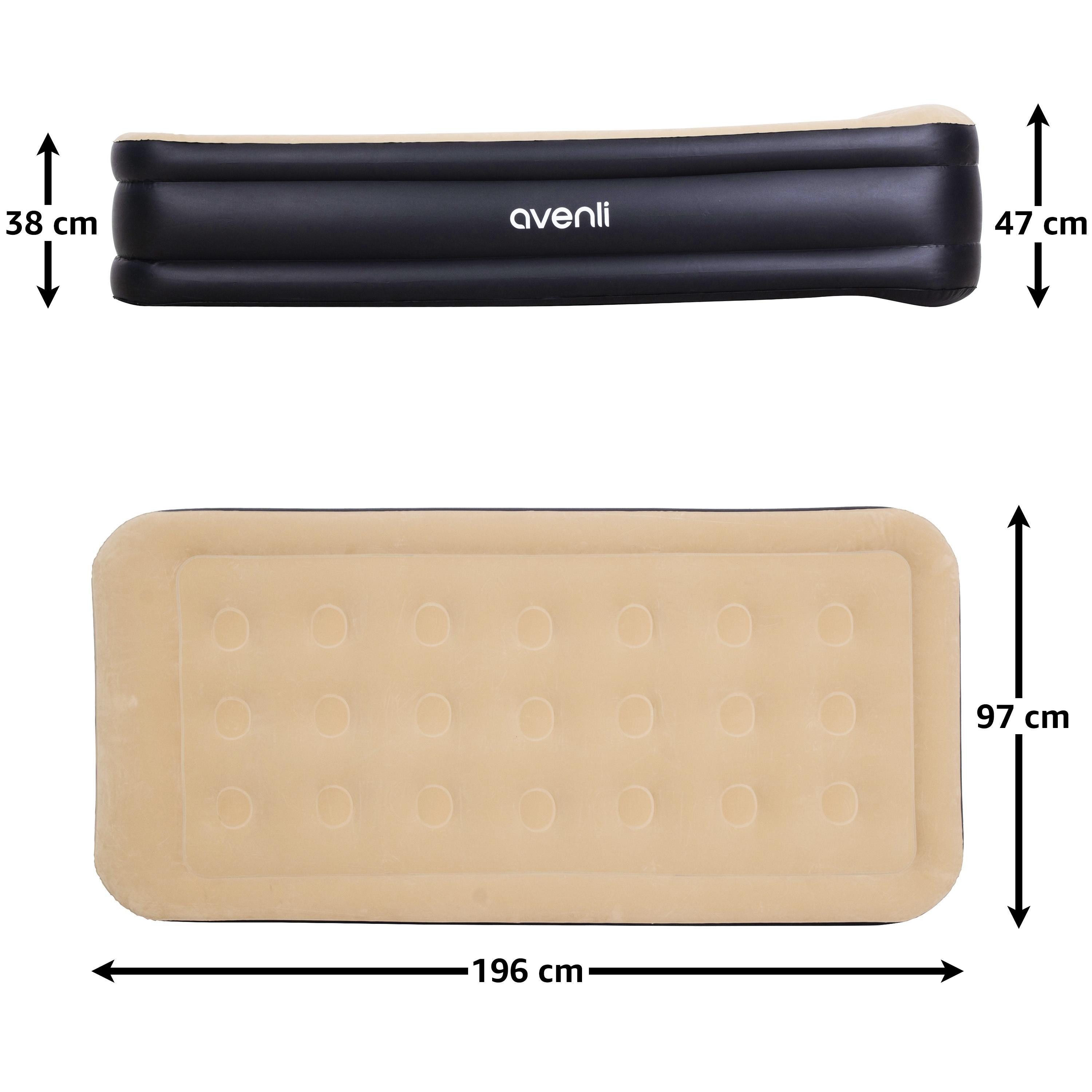 Avenli Luftmatratze aufblasbares Gästebett mit integrierter Elektropumpe Twin Size 196 x, (Gästebett Matratze aufblasbar mit integrierter Elektropumpe, 2-St., R – Bild 5 von 5