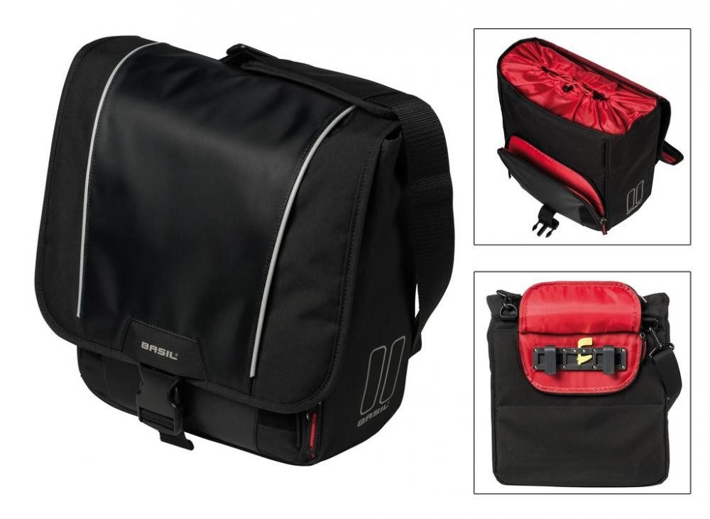 Fahrradtasche Basil Schultertasche Sport Design Commuter schwarz mit Kordelverschlus