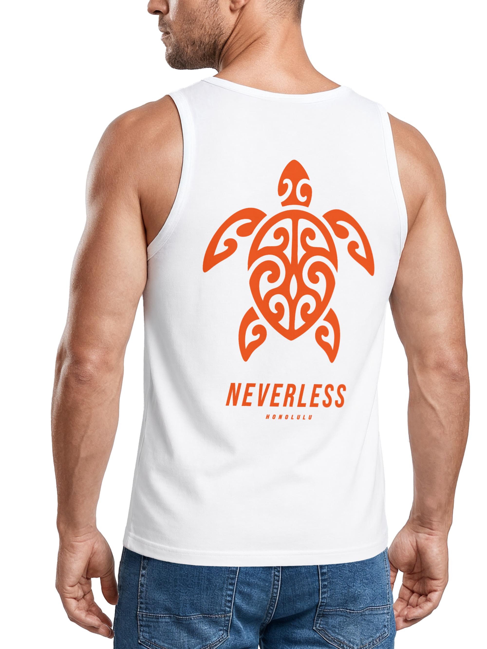 Neverless Tanktop Tanktop Herren mit Grafik-Print - Honolulu Turtel - Trägershirt mit Print