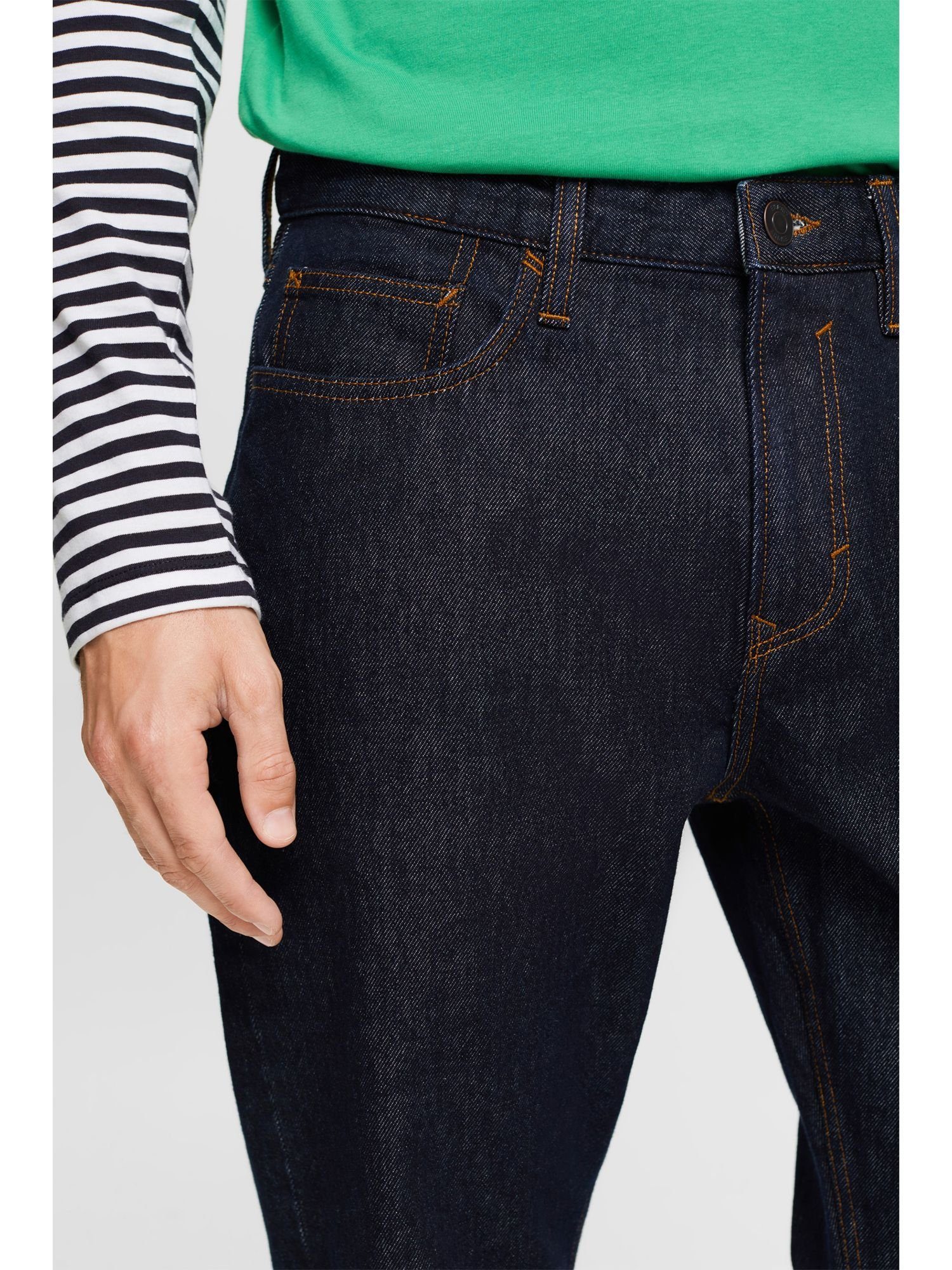 Esprit Straight-Jeans Jeans mit mittlerer RINSE Bundhöhe Bein geradem und BLUE
