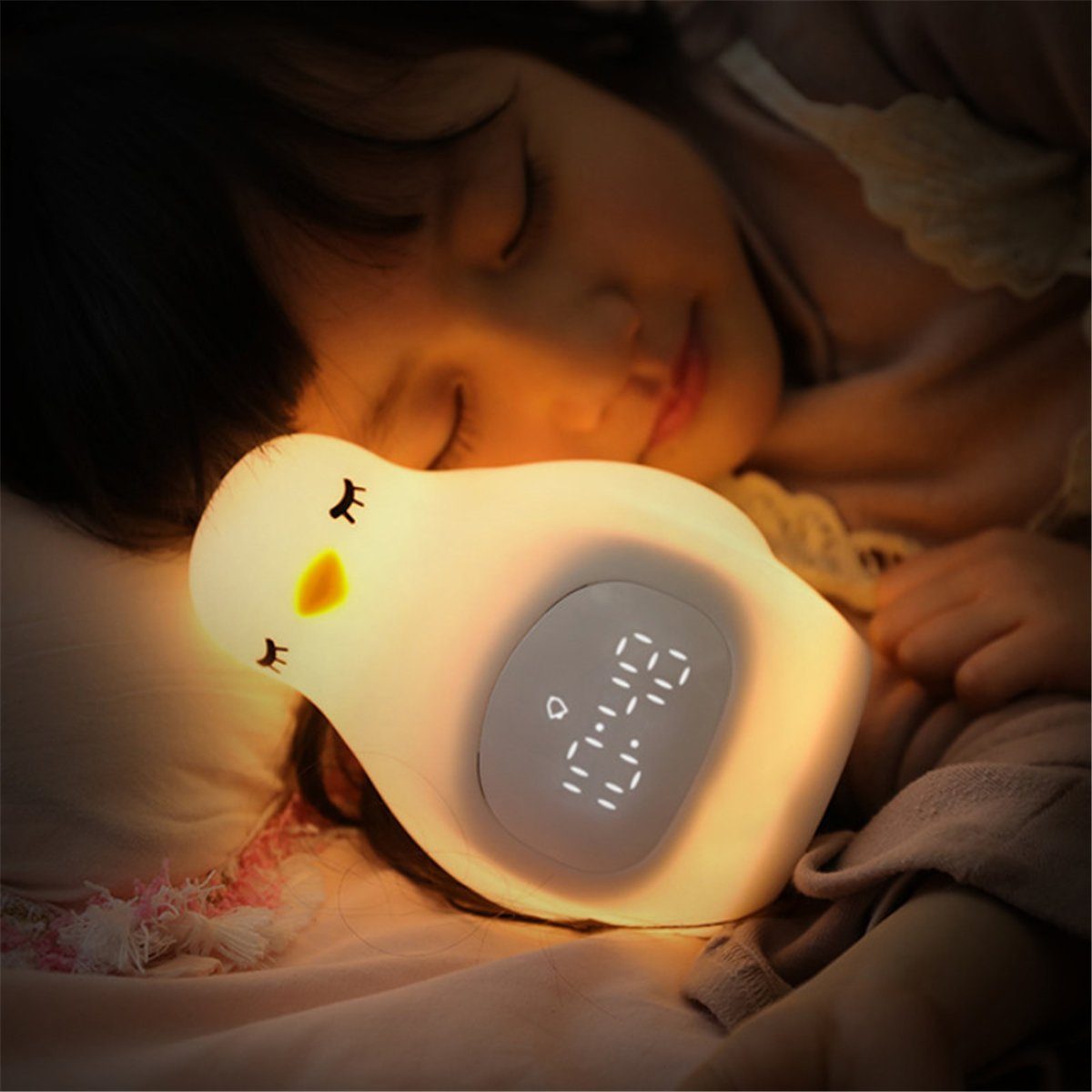 K&B Schlafphasenwecker Pinguin-Nachttischlampe USB-Aufladung mit