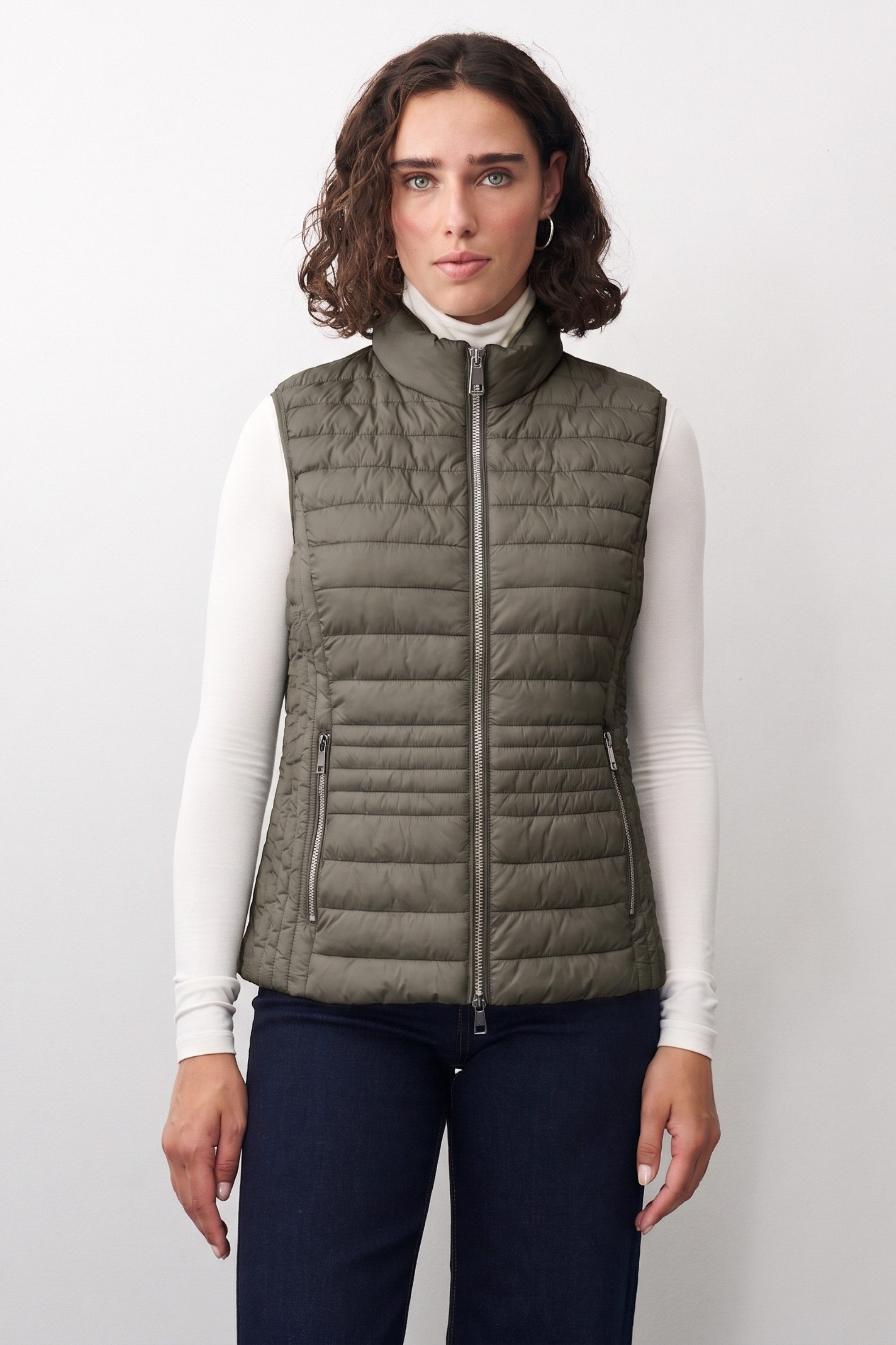 Barbara Lebek Steppweste moderne Steppweste oder Gilet für Damen in Grün