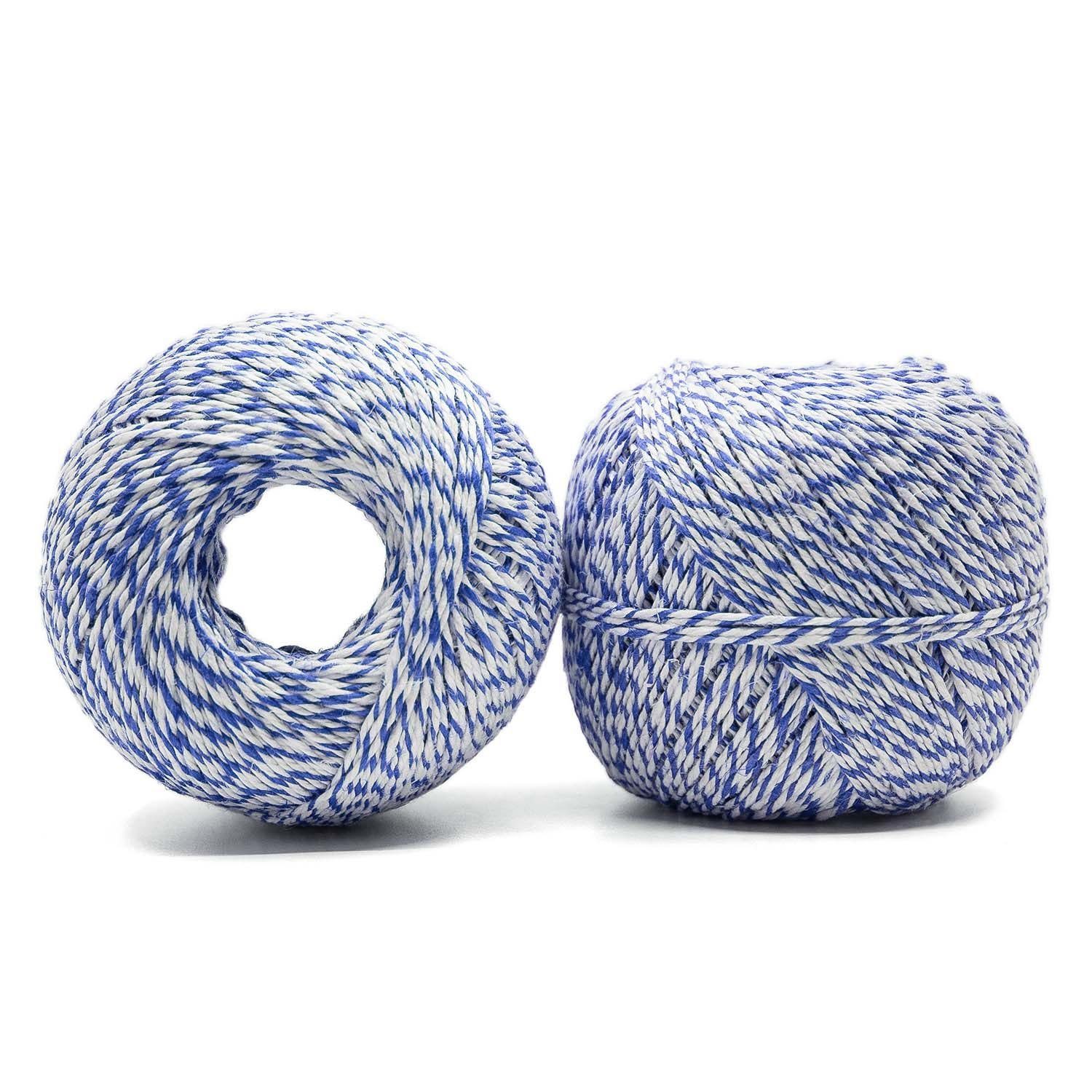 Landshop24 Wurstbindfaden Wurstgarn Metzgergarn Knäuel blau/weiss Küchengarn, 180,00 m (1 Knäuel), lebensmittelecht
