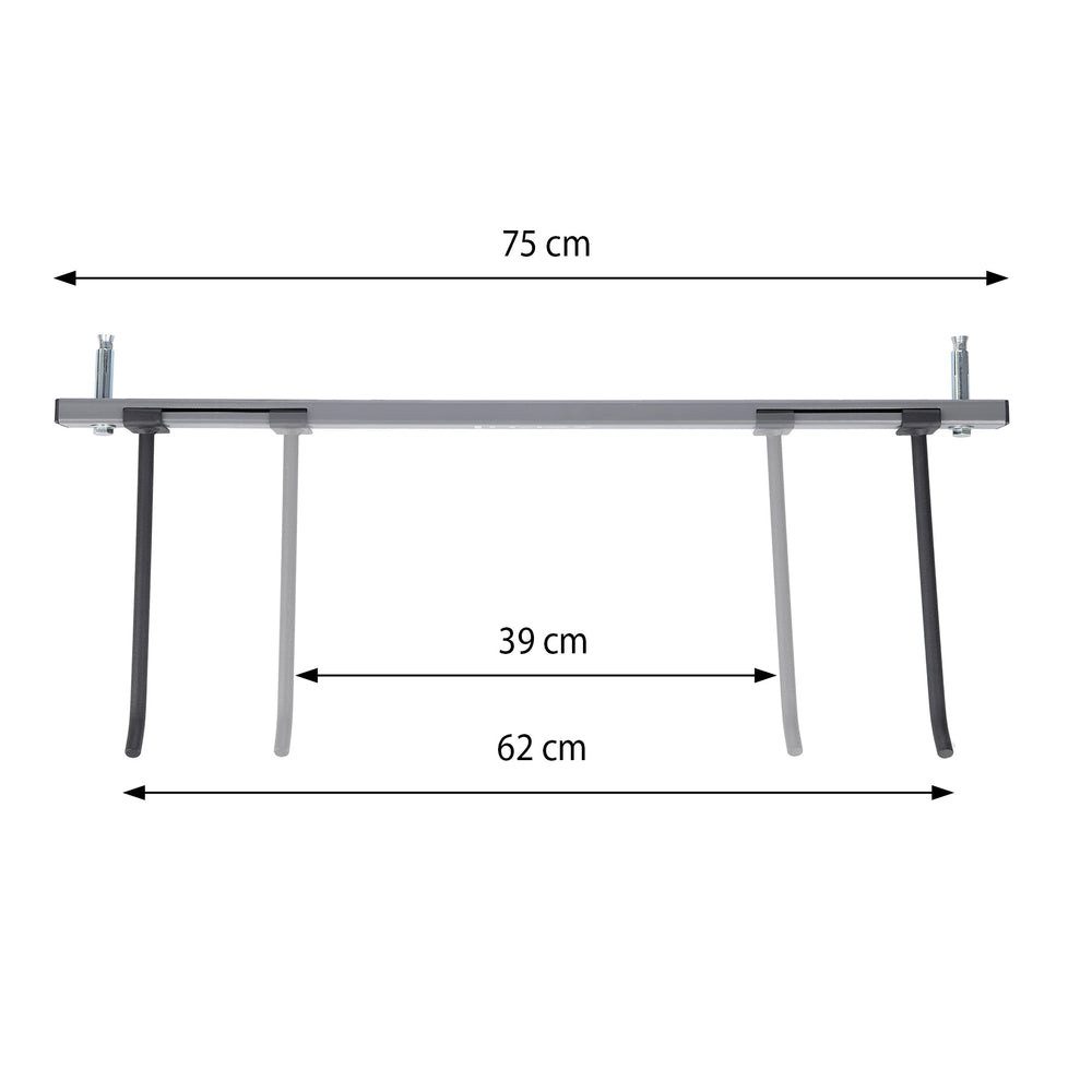 HMS Wandhaken Wandhalterung Mattenhalter Aufhängung, Fitnessmatten, Yogamatten, (Spar-Set, 1-St., 75 x 4 x 2 cm stabil), platzsparend, Stahl, wandmontiert, bis 26 kg