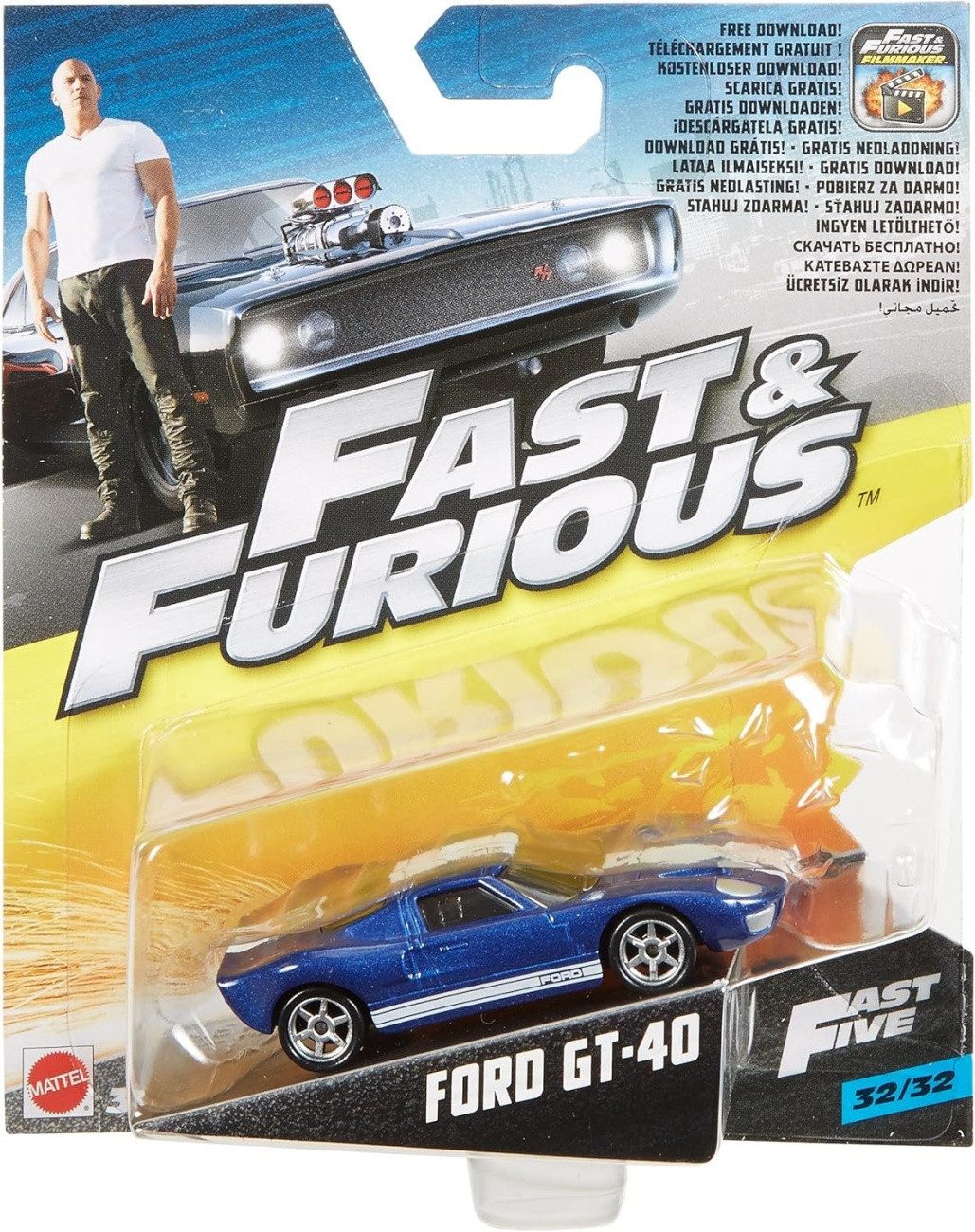 Mattel® Modellauto Fast & Furious - Ford GT-40 - Modellauto 1:64
