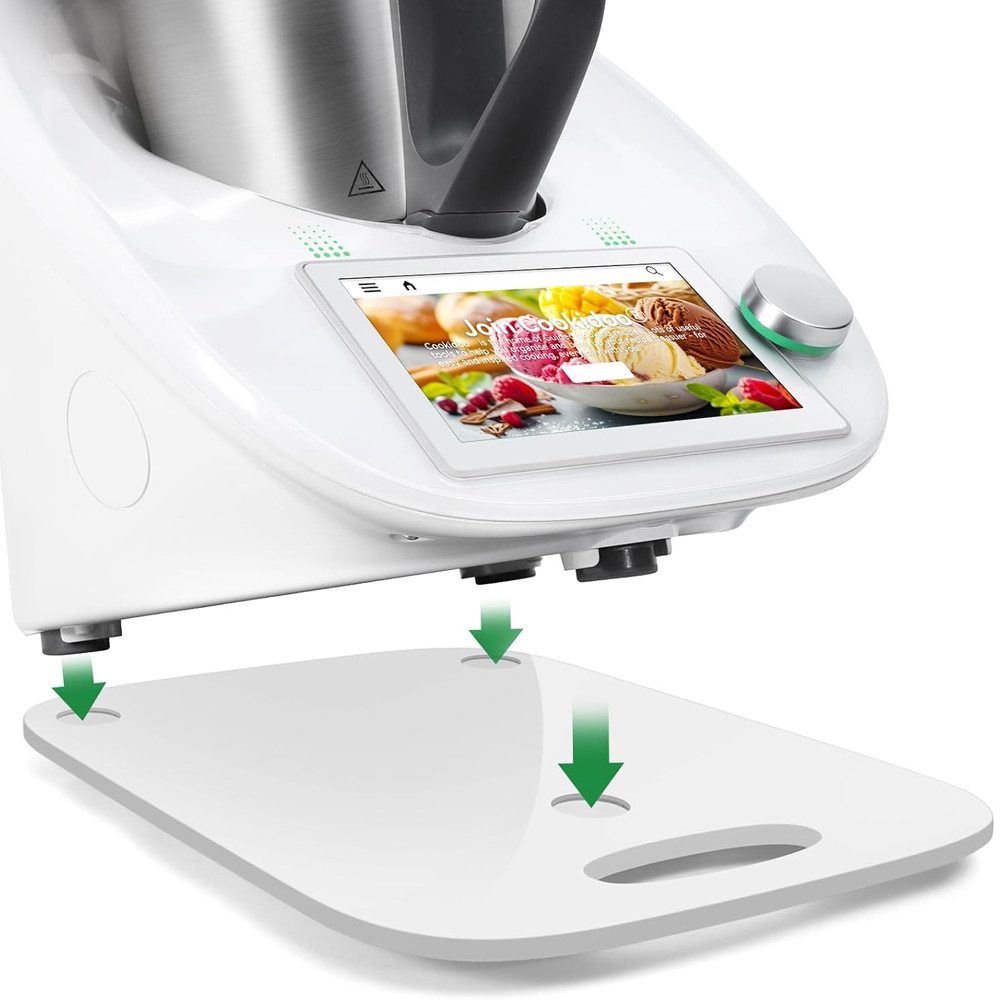 TUWENA Unterstellregal Gleitbrett für Thermomix TM6 TM5 müheloses Verschieben Rollbrett Acryl, Gleiter für Küchenmaschine – Müheloses Verschieben & Schutz für Geräte