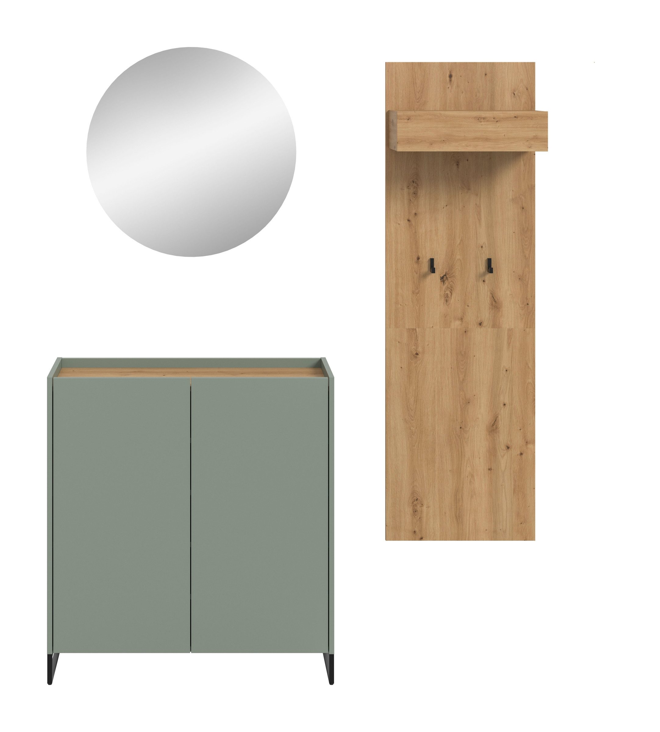 freiraum Garderoben-Set Drive, in Salbei - 197x175x32cm (BxHxT)