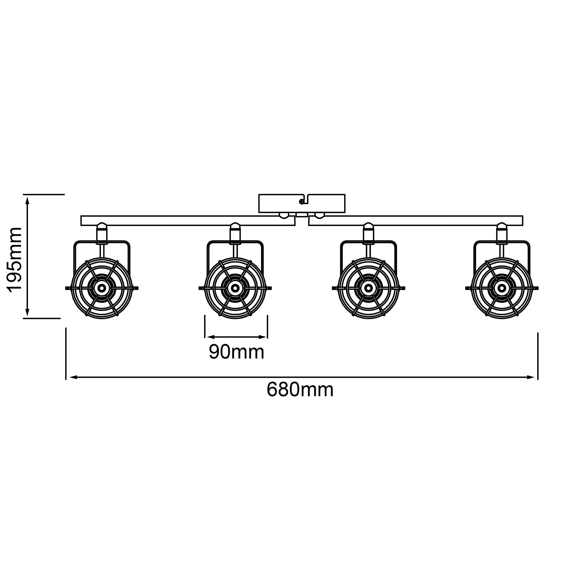 4flg 4x Spotrohr korund schwarz LED-PAR51, GU10, 5W Lampe Jesper Deckenleuchte LED Jesper, Brilliant 3000K,