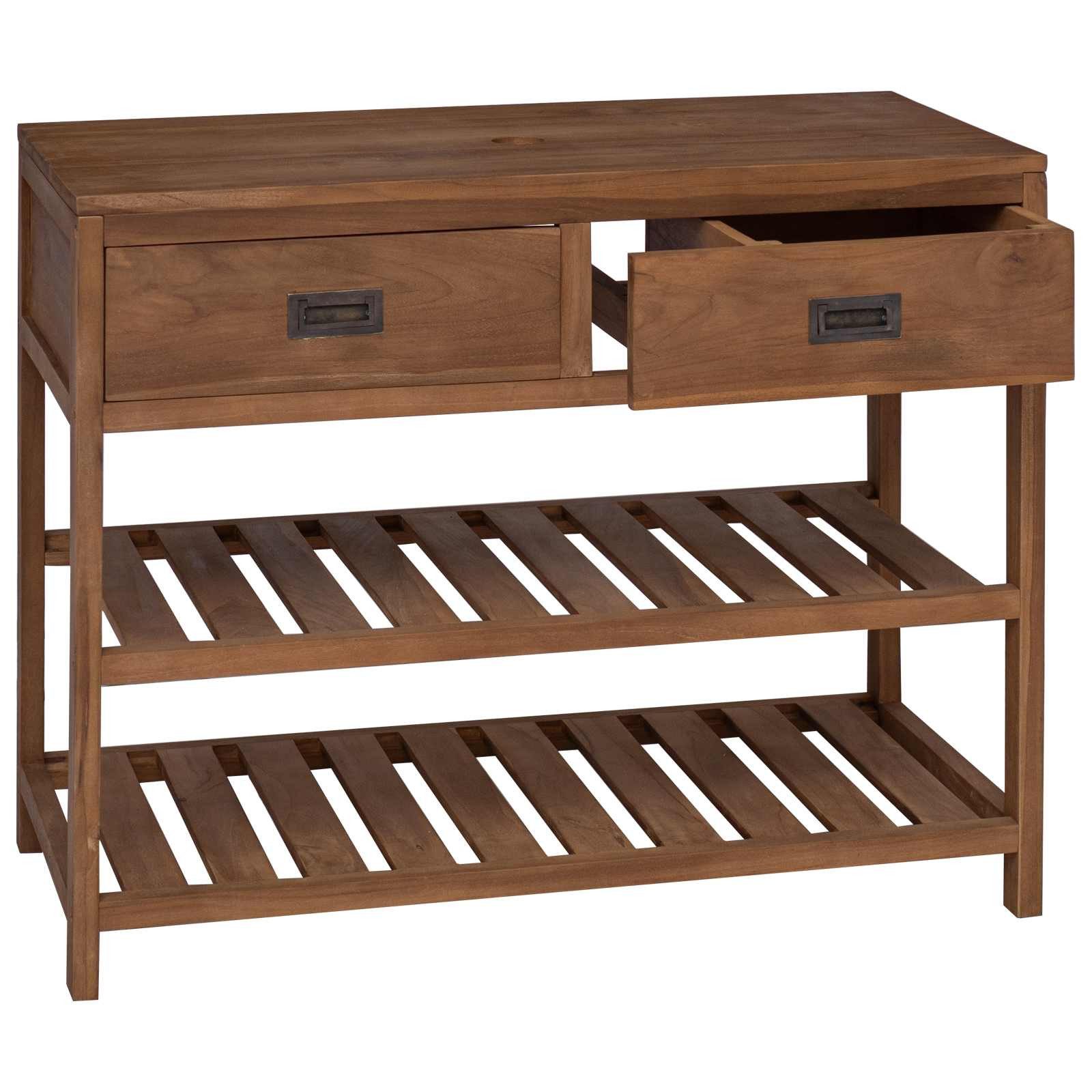 vidaXL Badezimmerspiegelschrank Badezimmerschrank Natur 90 x 45 x 75 cm Massivholz (1-St)