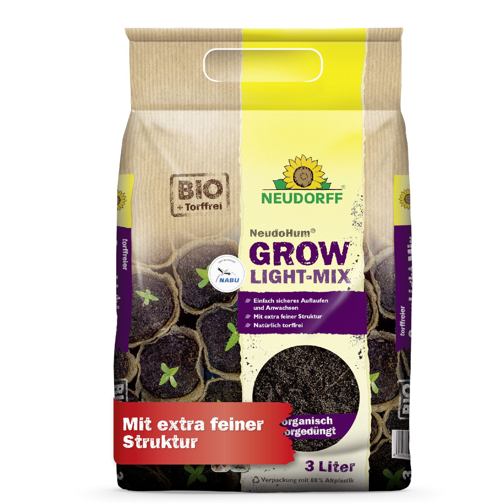 Neudorff Spezialerde NeudoHum Grow Light-Mix, 3 Liter günstig online kaufen