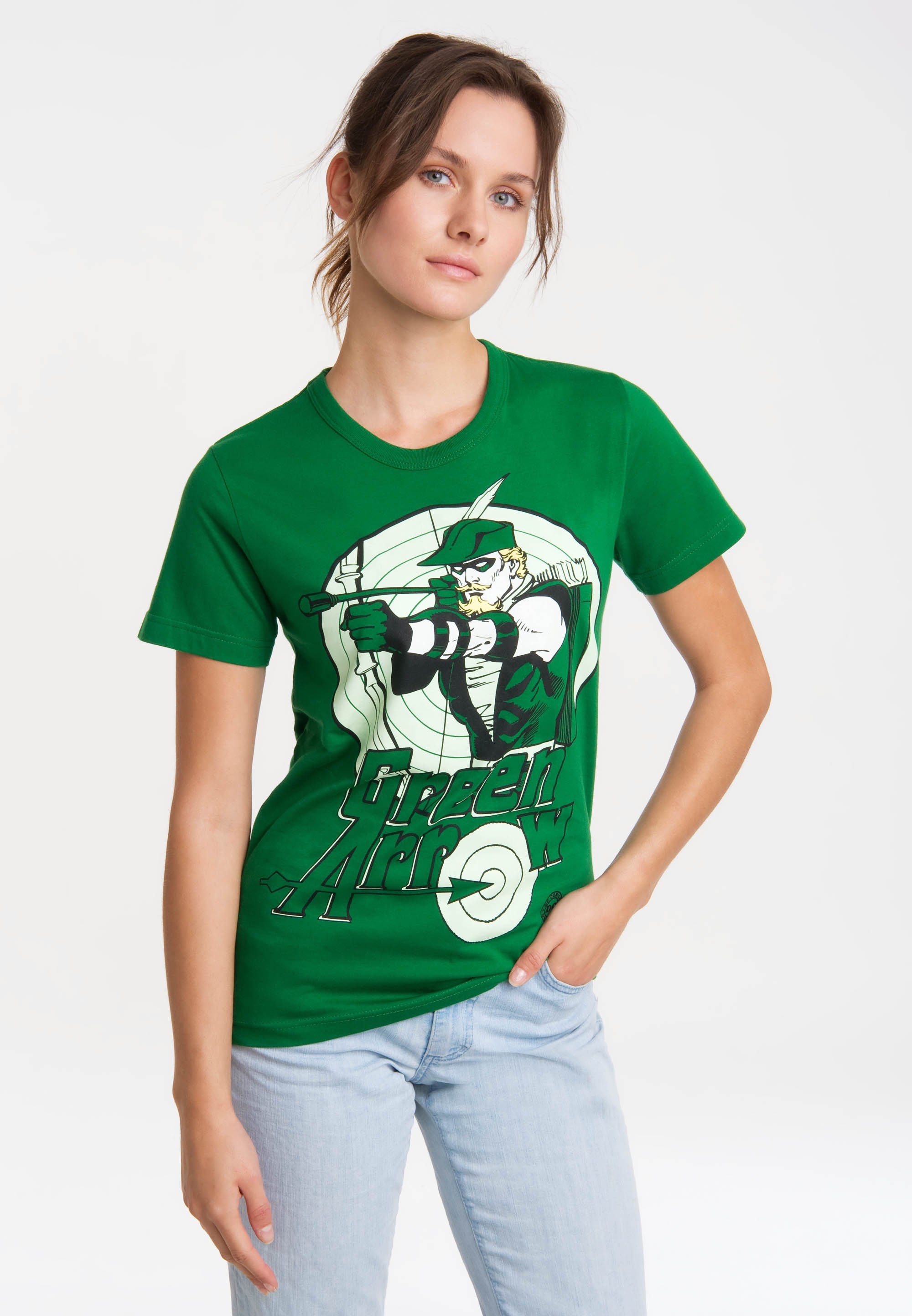 LOGOSHIRT T-Shirt DC Comics - Green Arrow mit lizenziertem Print | Beanies