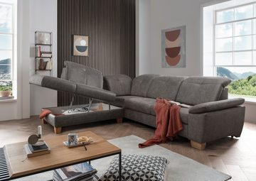 Myhomelando Ecksofa Manhattan, mit Schlaffunktion, Bettkasten, verstellbarer Armlehne, Kopflehnenfunktion