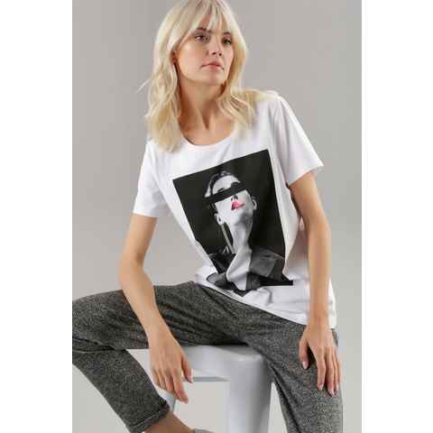Aniston SELECTED T-Shirt mit Strasssteinen verziert