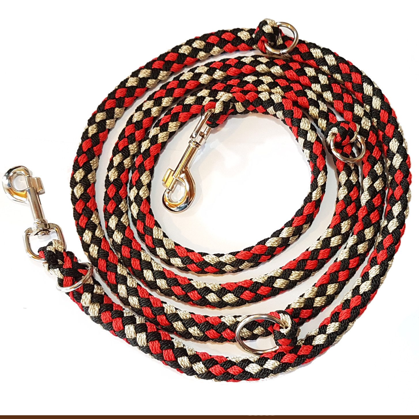 Activity4Dogs Hundeleine große Hunde bis 60 kg, mehrfarbig geflochten, 4-fach verstellbar, 3 m, auch als Doppelleine für 2 Hunde, Premium Qualität aus Deutschland