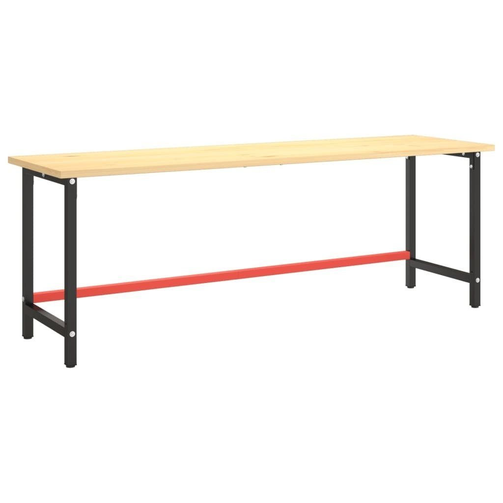 vidaXL Tischgestell aus Stahl in schwarz + rot (LxBxH: 220x57x79 cm)