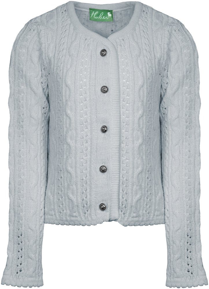 Huber Mode & Tracht Strickjacke 'Alia' für Mädchen, Silber Grau