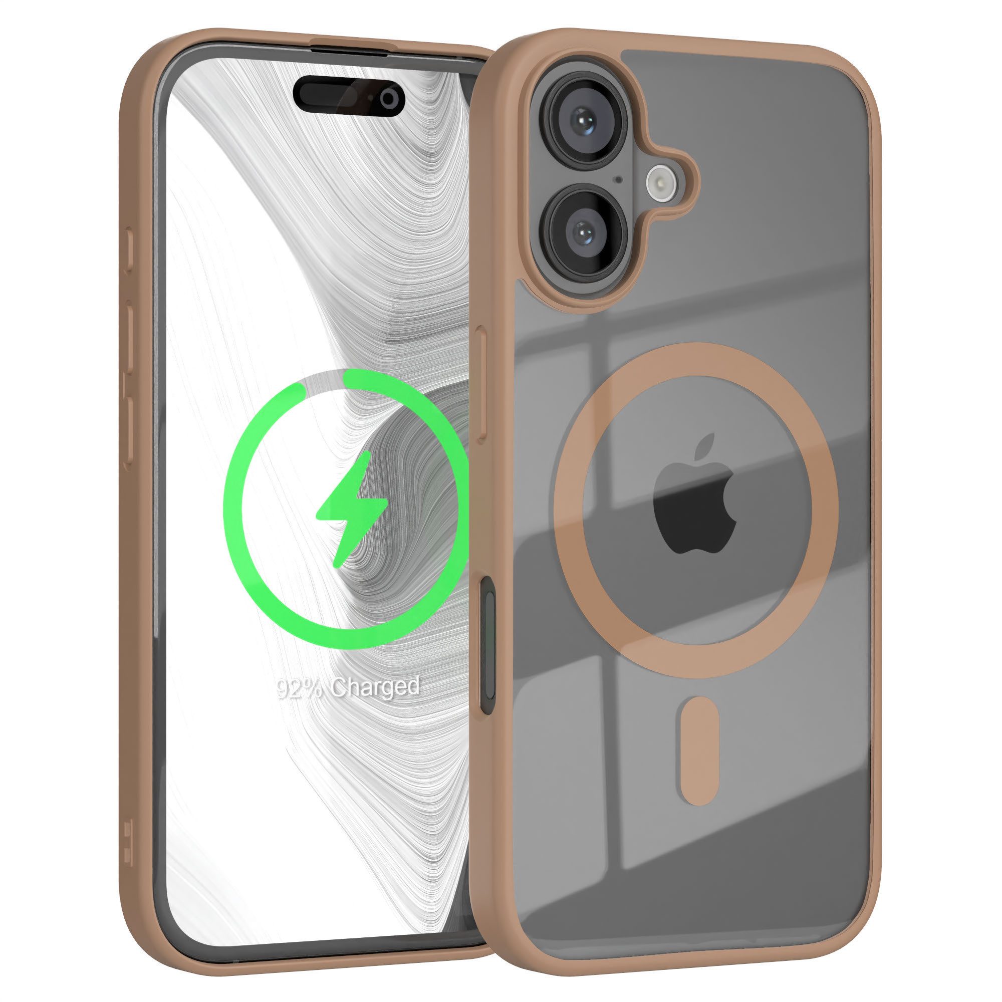 EAZY CASE Handyhülle Transparente Hülle mit MagSafe für iPhone 16 6,1 Zoll, Silikon Handyhülle, Schutzhülle mit Kameraschutz, Etui TPU Schutz