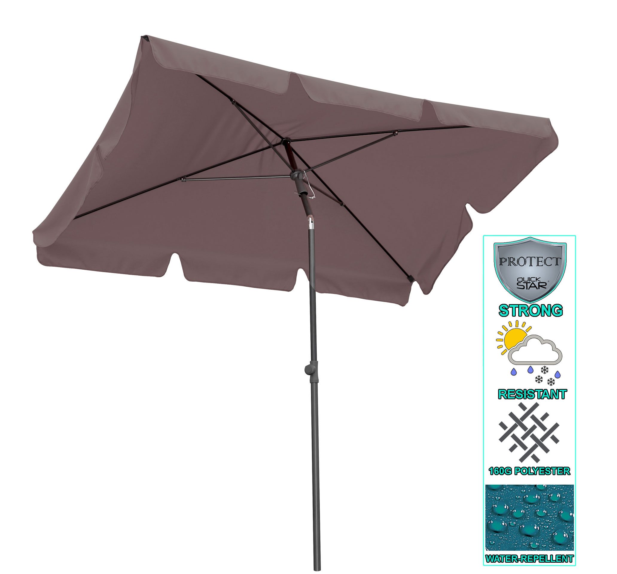 Quick Star Sonnenschirm Balkon Sonnenschirm 200x125cm günstig online kaufen