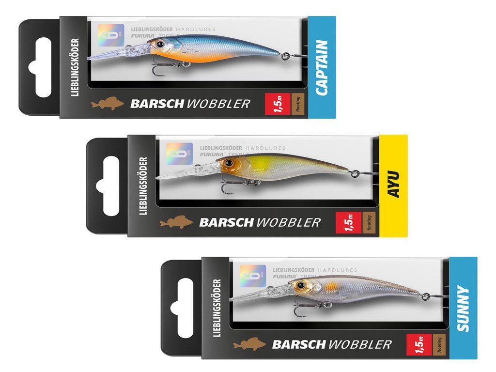 Lieblingsköder Kunstköder Barschwobbler Set - Lieblingsköder - 3 er Set Klares Wasser, (Barschwobblerset - Klar, 3-St. für Klares Wasser), Effektiver Lauf, Exzellente Verarbeitung