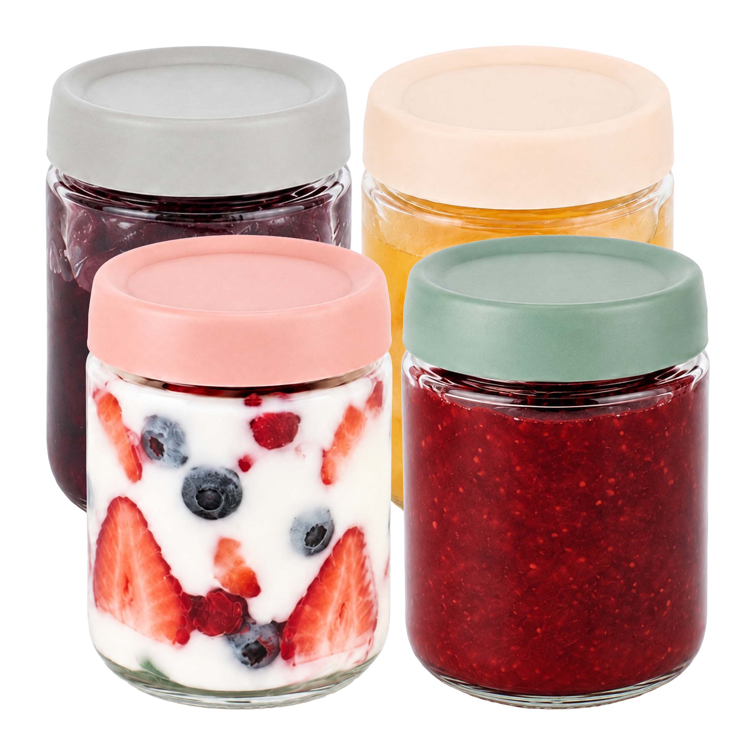 relaxdays Einmachglas Einmachgläser 4er Set 450 ml, Glas, (4-tlg)