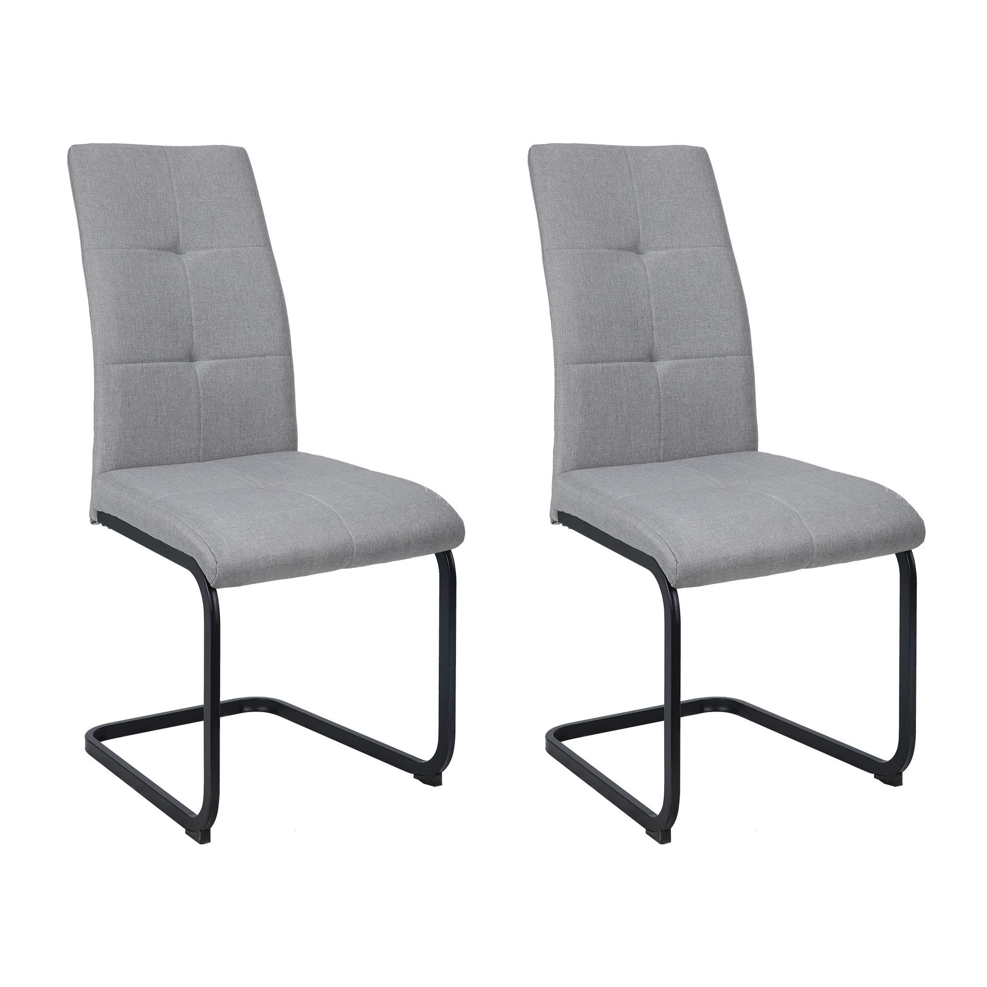 freiraum Freischwinger Chicago, (2er-Set) in Grau, Stoff - 45x97x61cm (BxHxT)