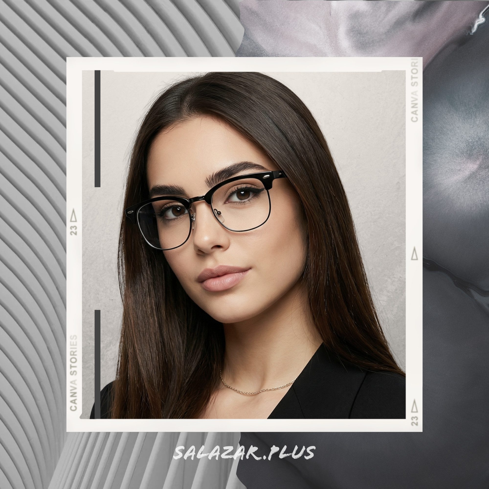 salazar.plus Sonnenbrille Rund Rechteckig Premium Unisex 2 Farben Damen Herren Brille Stylische Brille mit UV400 Schutz in schwarz & braun