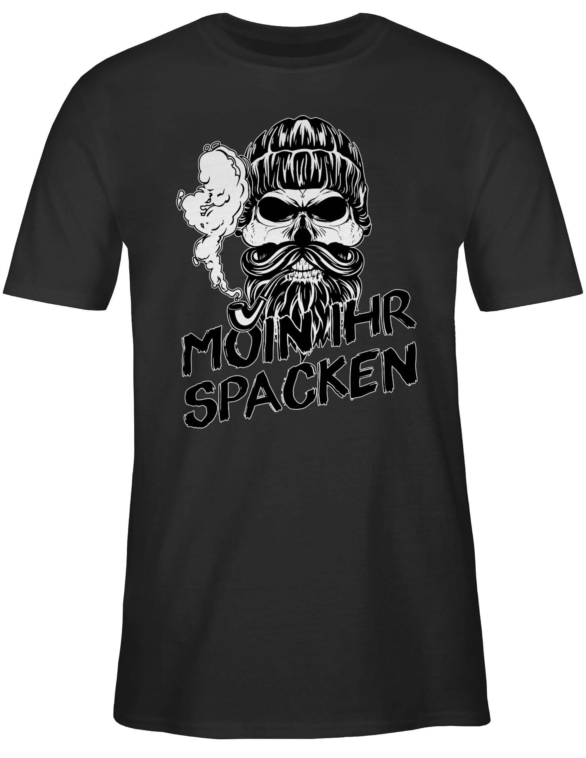 Shirtracer T-Shirt Moin ihr Spacken Totenkopf günstig online kaufen